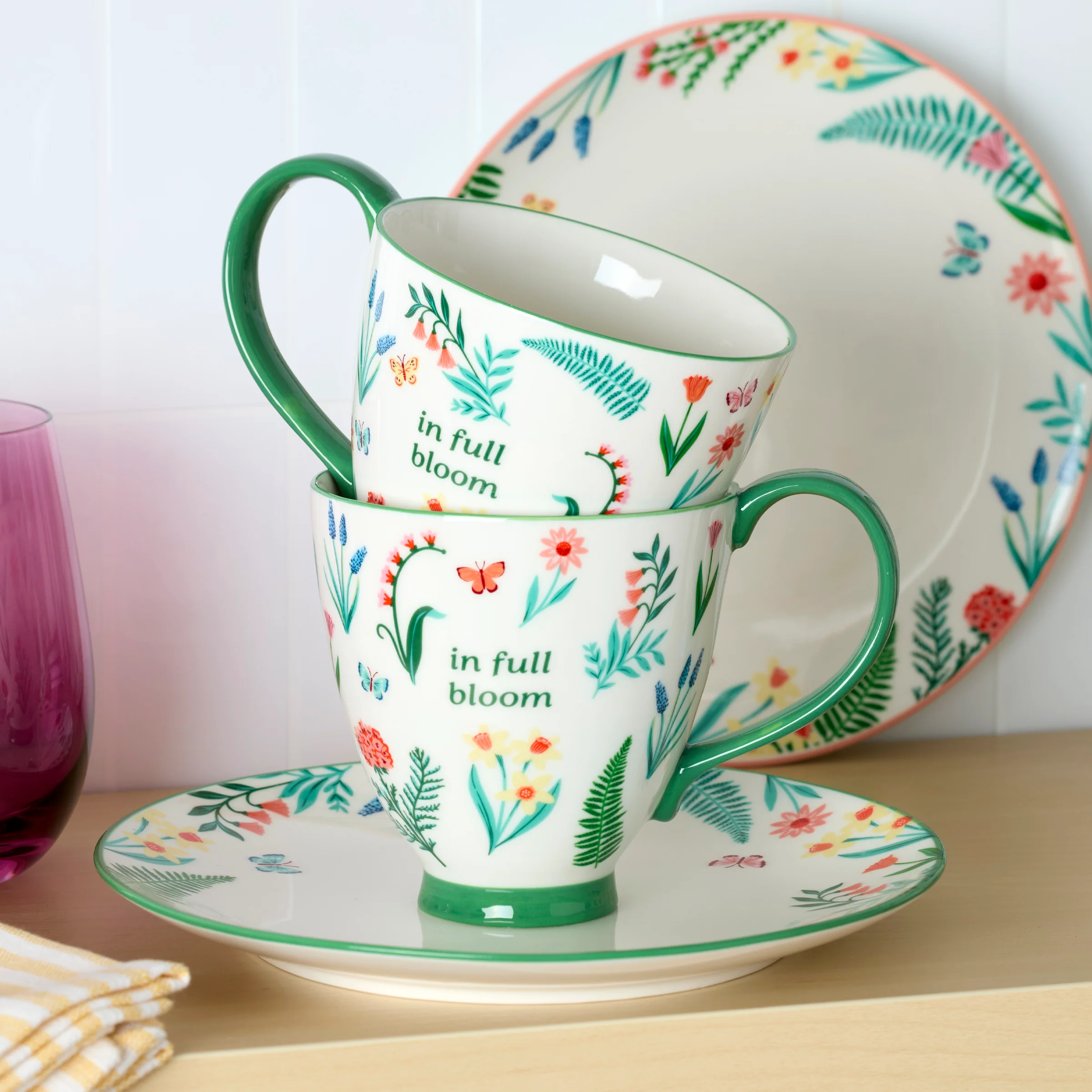 First Blooms Green Mugs, Set of 2 - Image 2