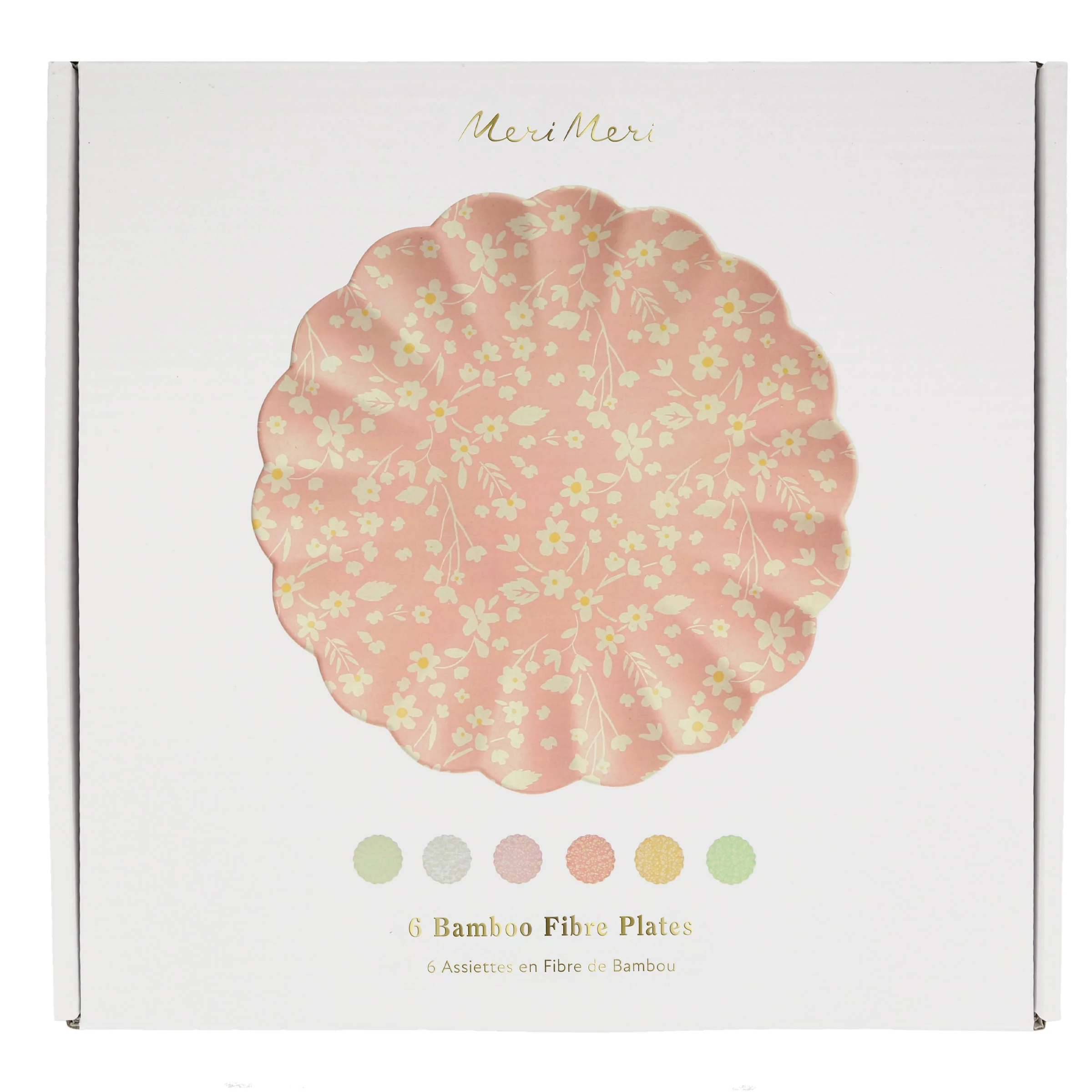 Floral Assorted Bamboo Large Plates, Set of 6 - Image 11