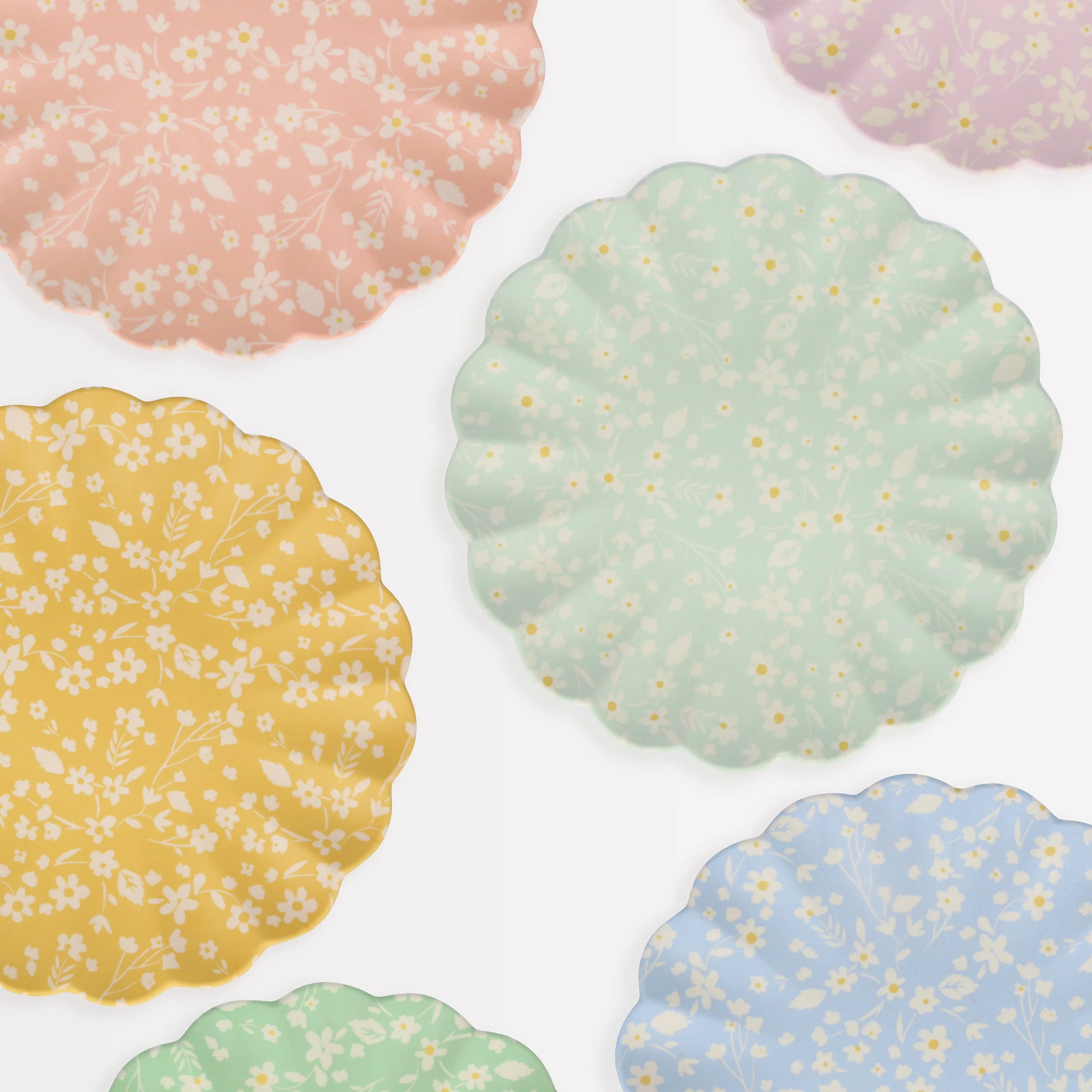 Floral Assorted Bamboo Large Plates, Set of 6 - Image 2