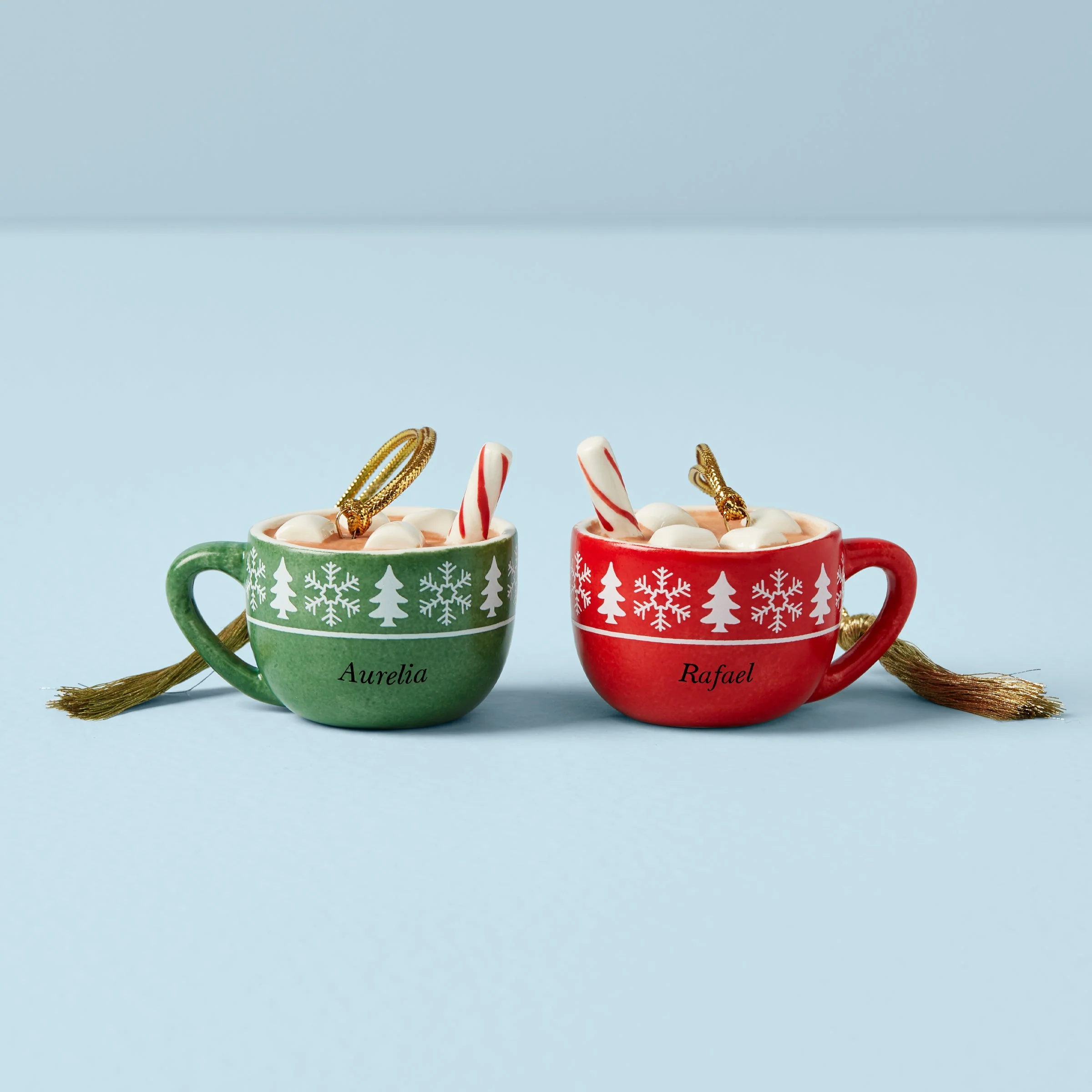 Personalized Hot Cocoa 2-Piece Ornament Set