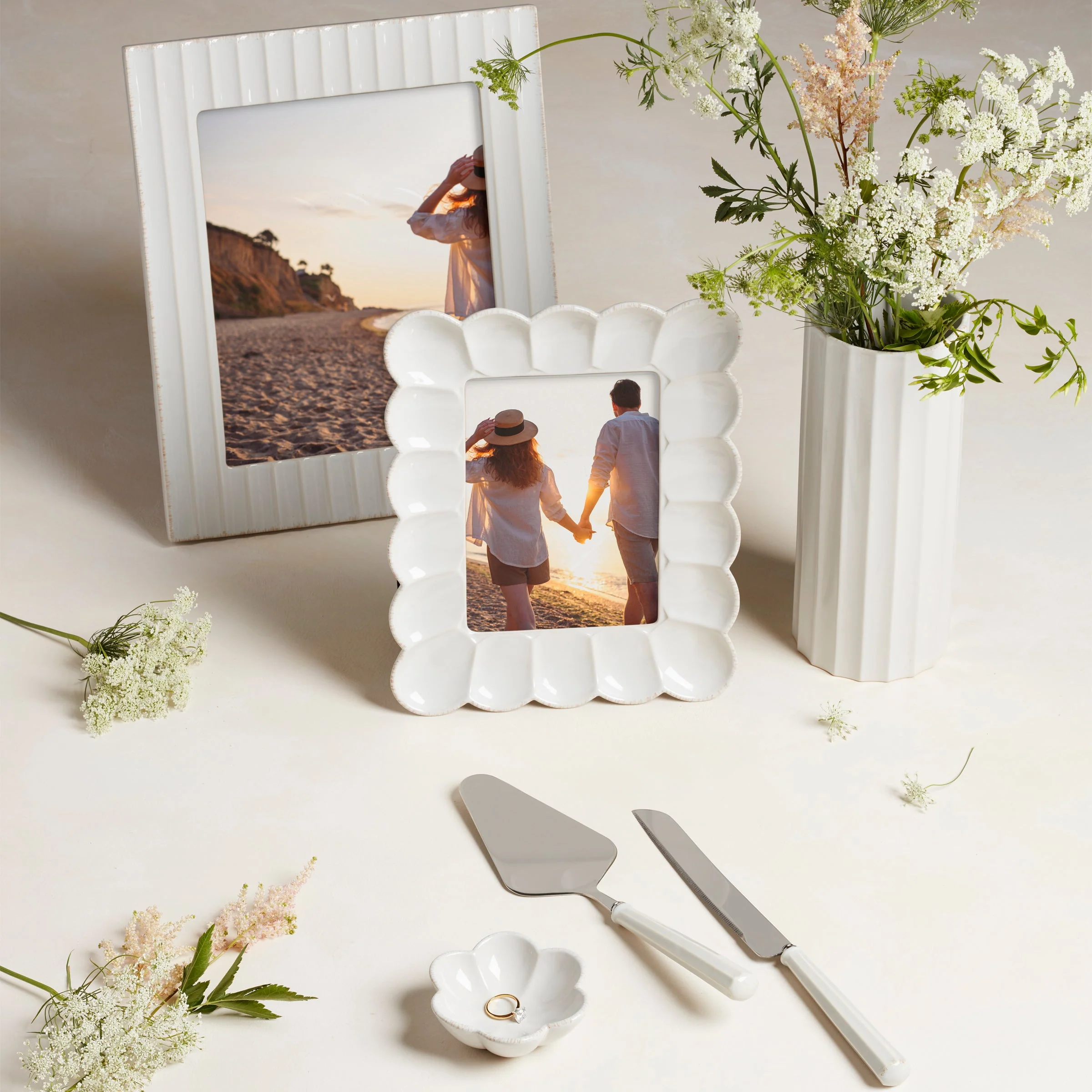 French Perle Scallop 2-Piece Dessert Set - Image 2