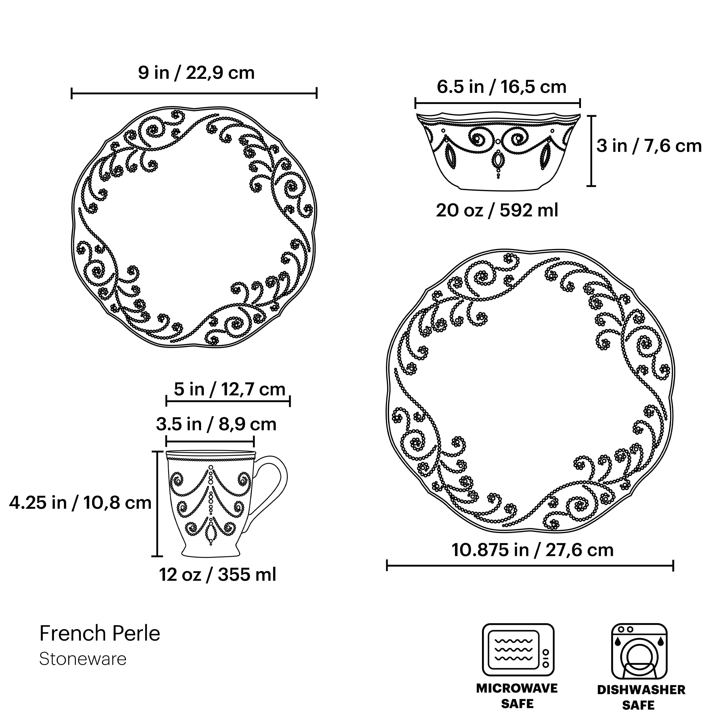 French Perle White 4-Piece Place Setting - Image 11