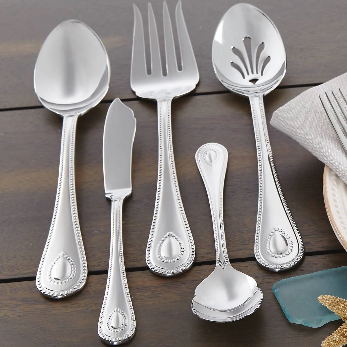 French Perle 65-Piece Flatware Set - Image 8