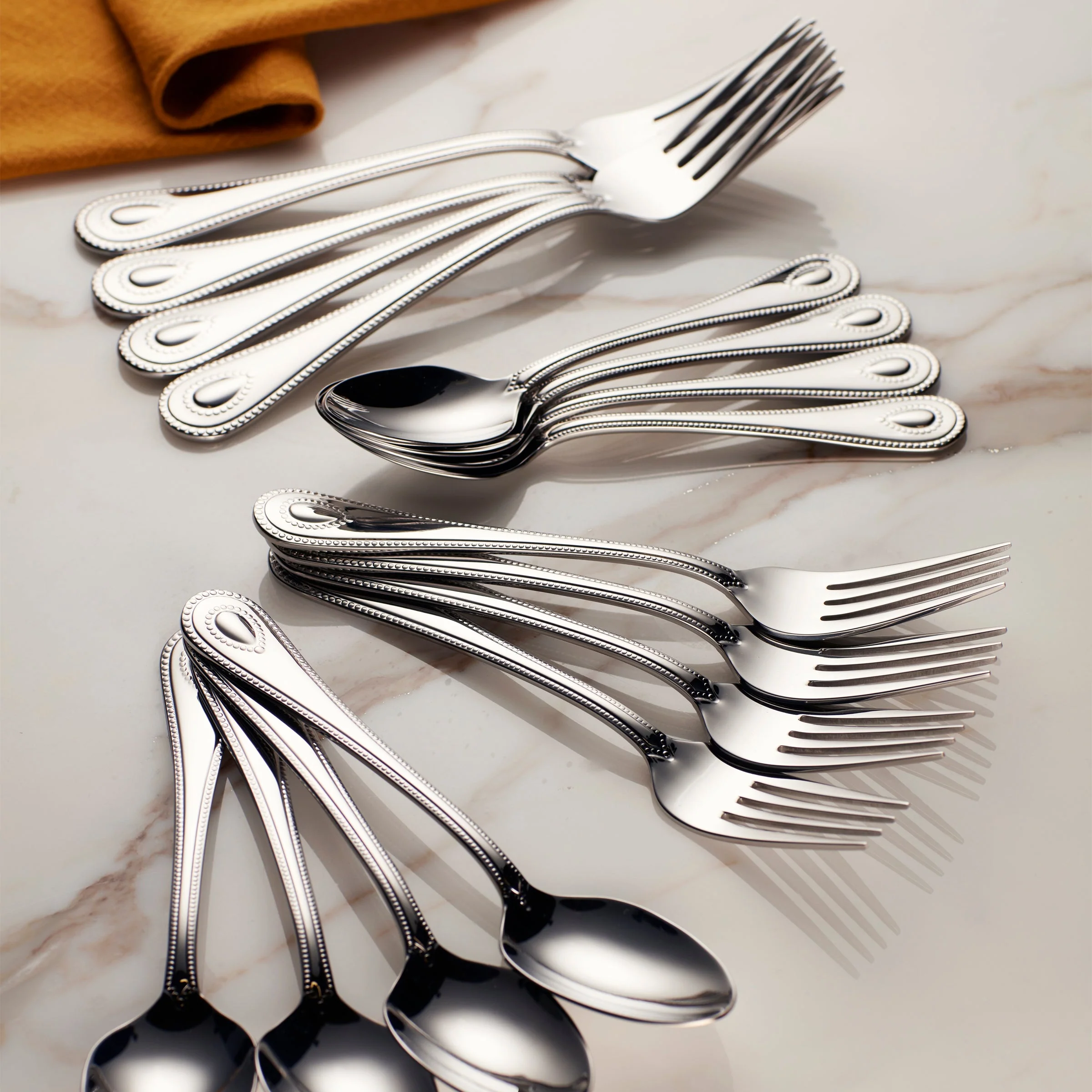 French Perle Dinner Forks, Set of 4 - Image 4