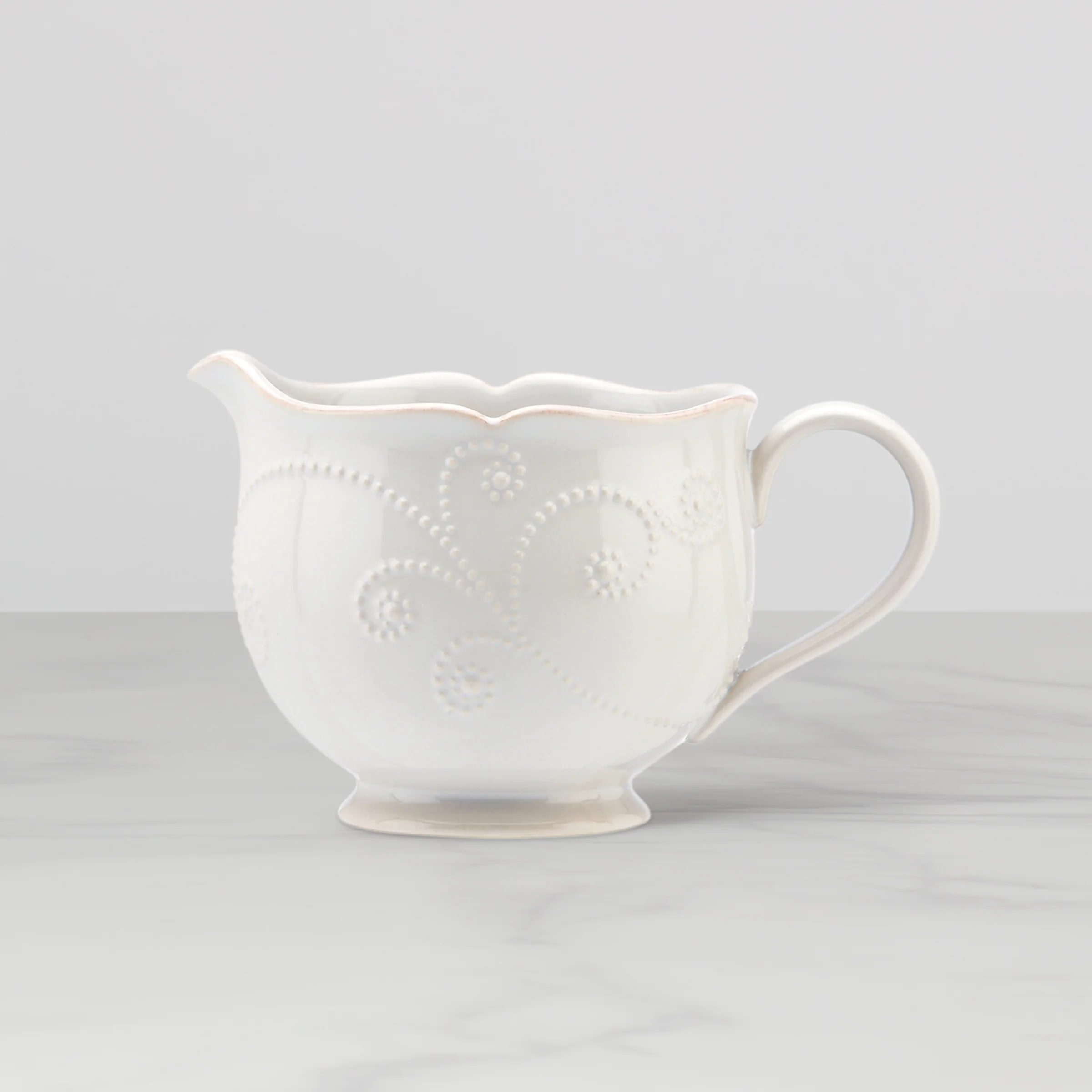 French Perle White Gravy Boat