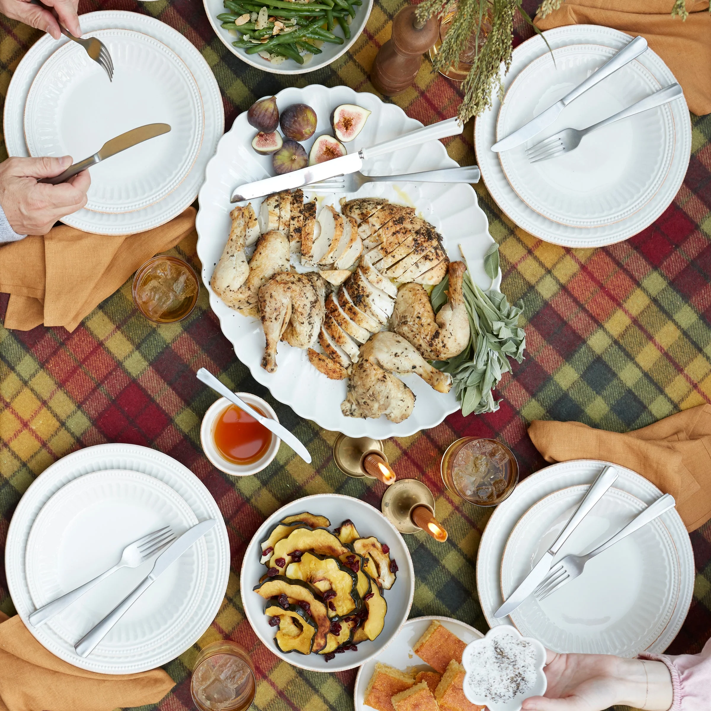 French Perle Groove White 12-Piece Place Setting - Image 2