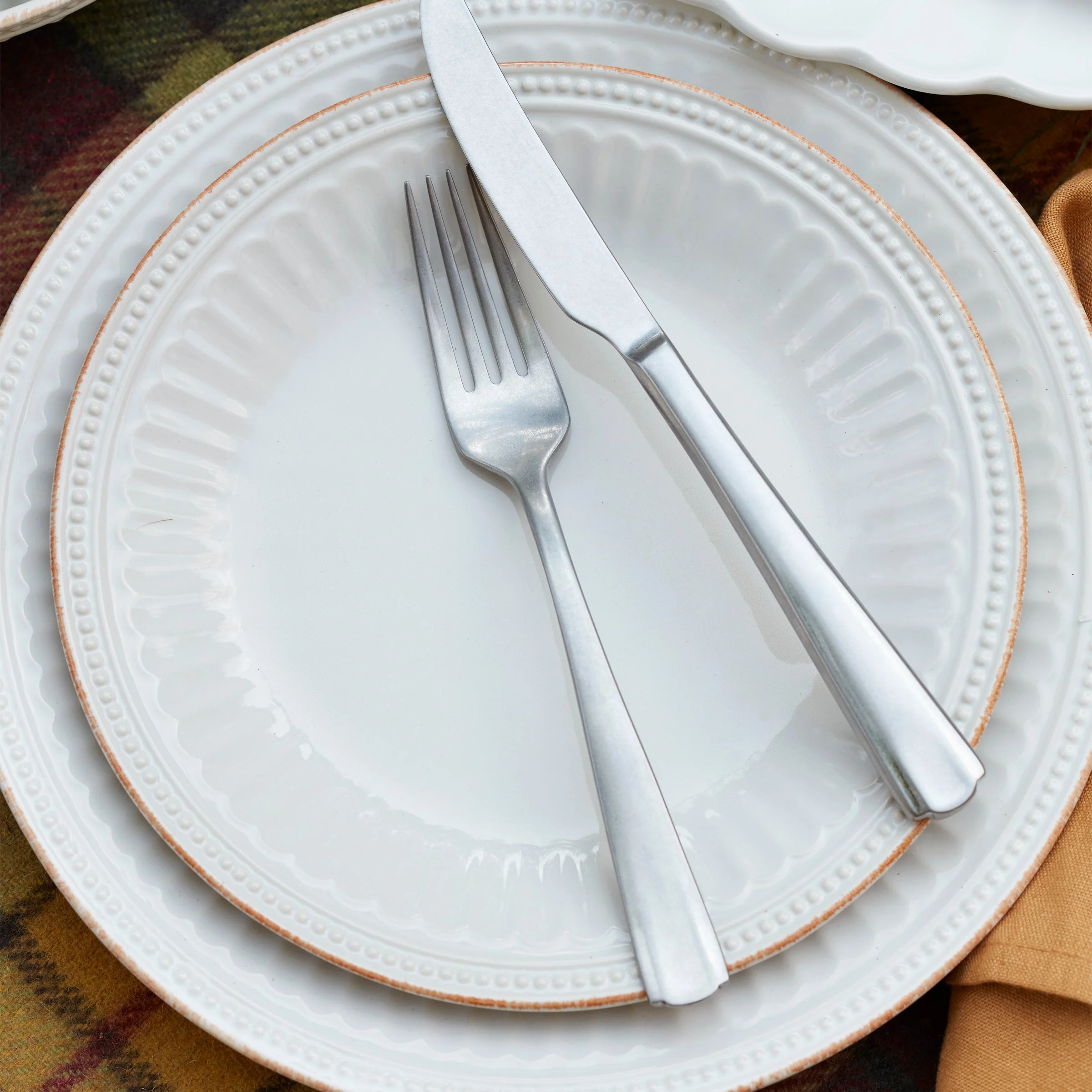 French Perle Groove White 12-Piece Place Setting - Image 7