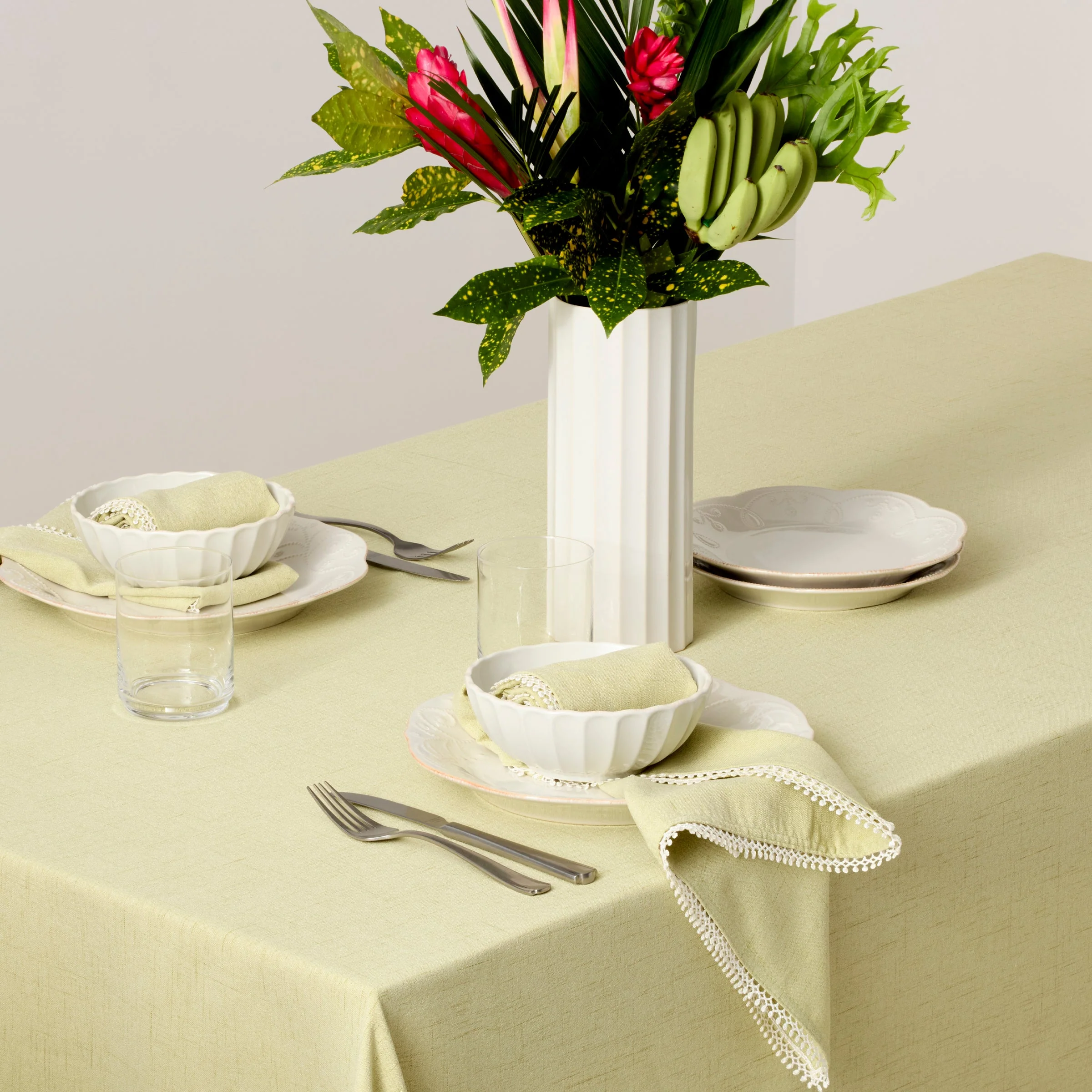French Perle Pistachio 60x120 Tablecloth - Image 4