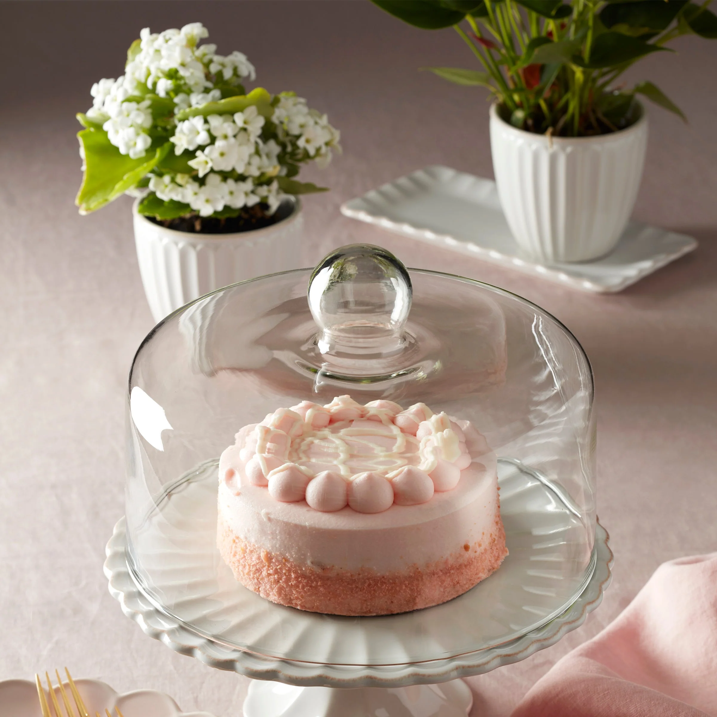 French Perle Scallop White 3-Piece Herb Pot Set - Image 3