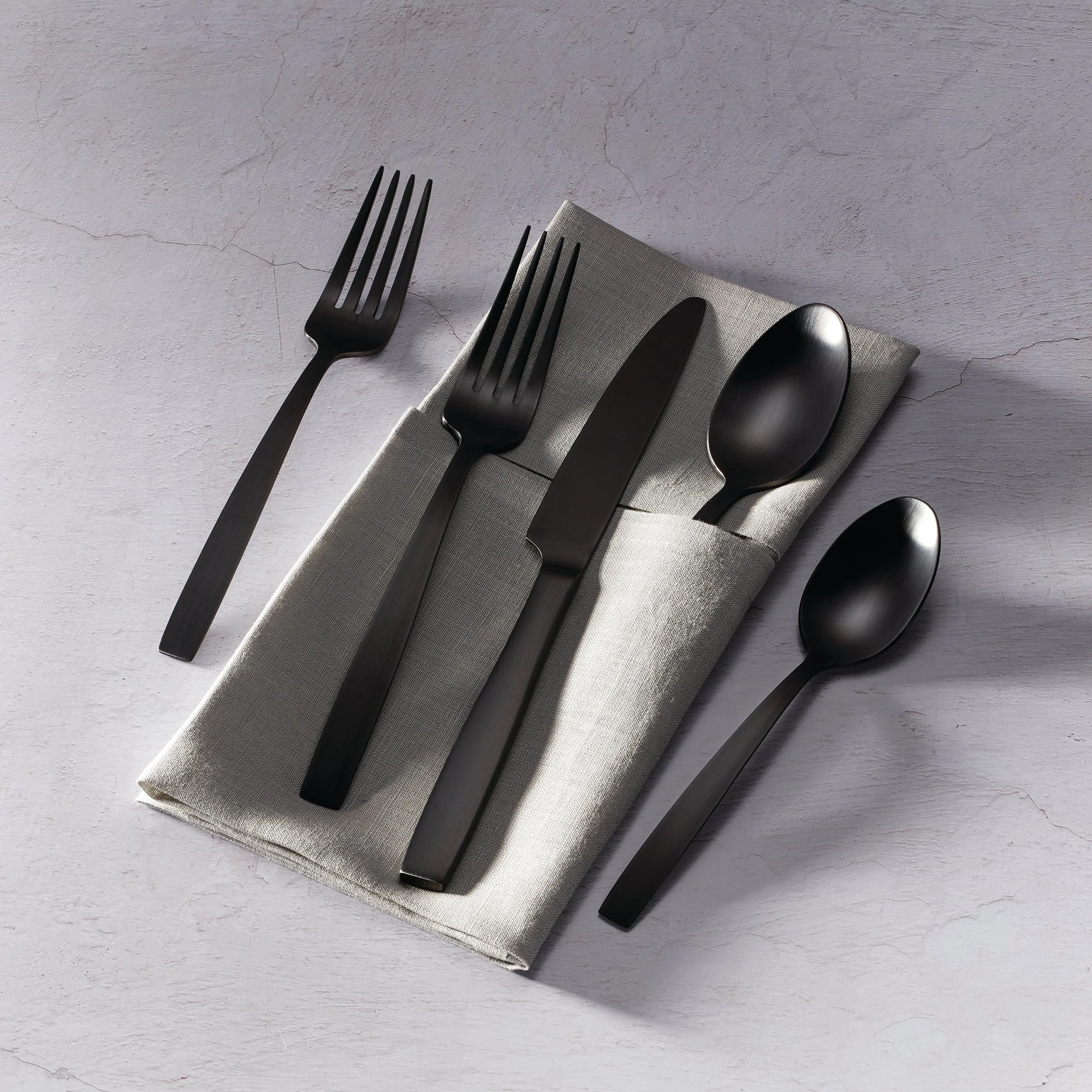 Clearview Black Satin 20-Piece Flatware Set - Image 3