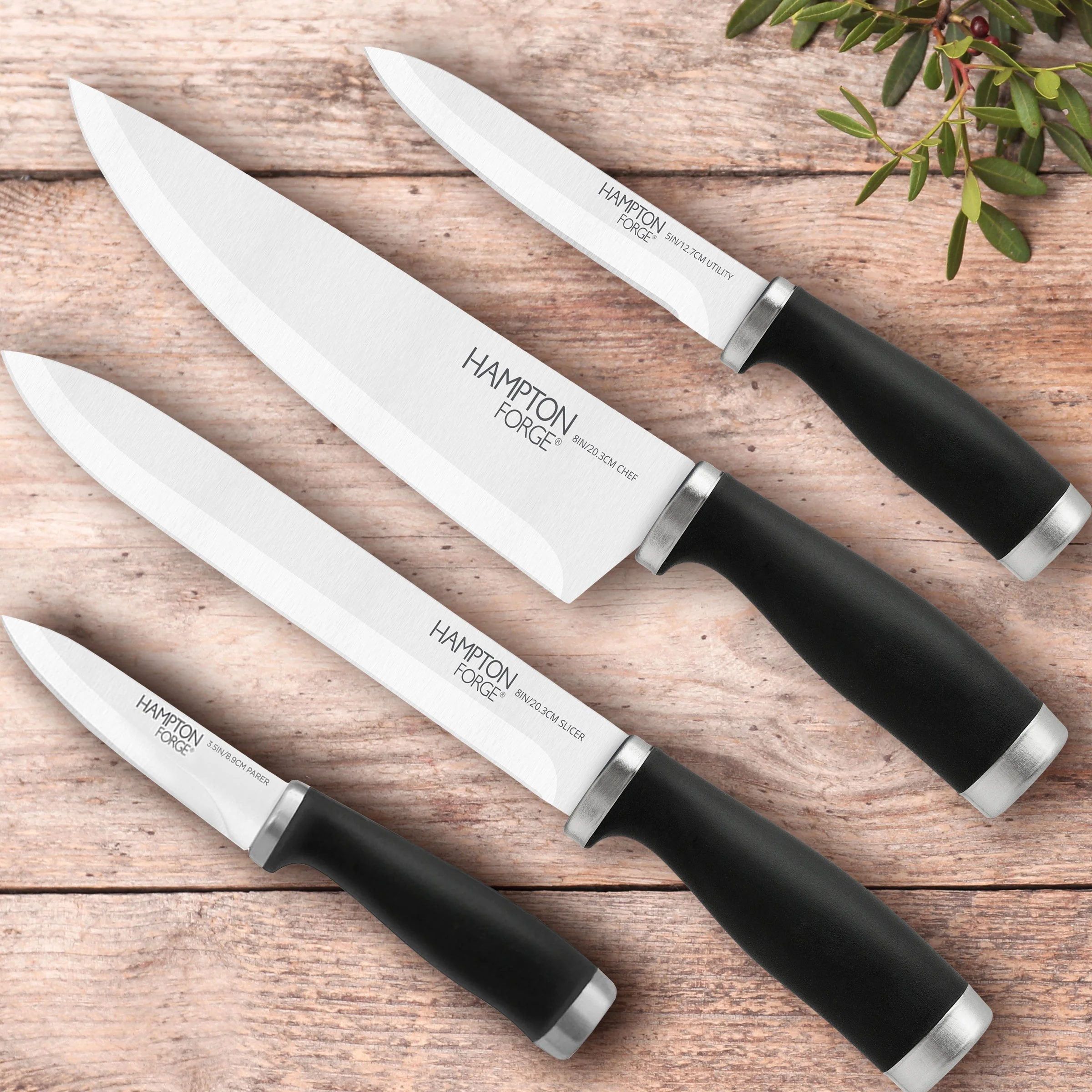 Epicure Black 4-Piece Soft-Grip Cutlery Set - Image 2