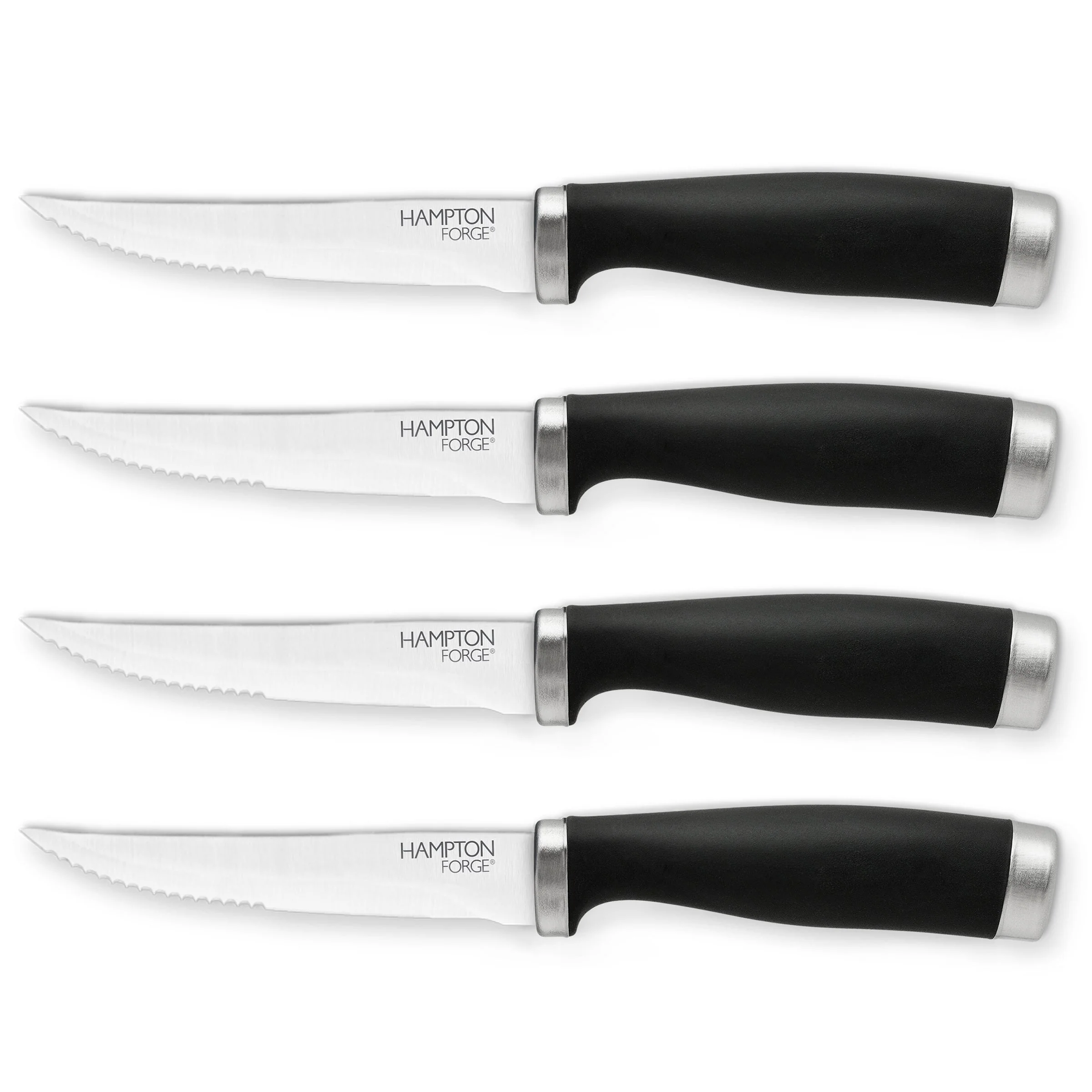 Epicure Black Steak Knives, Set of 4