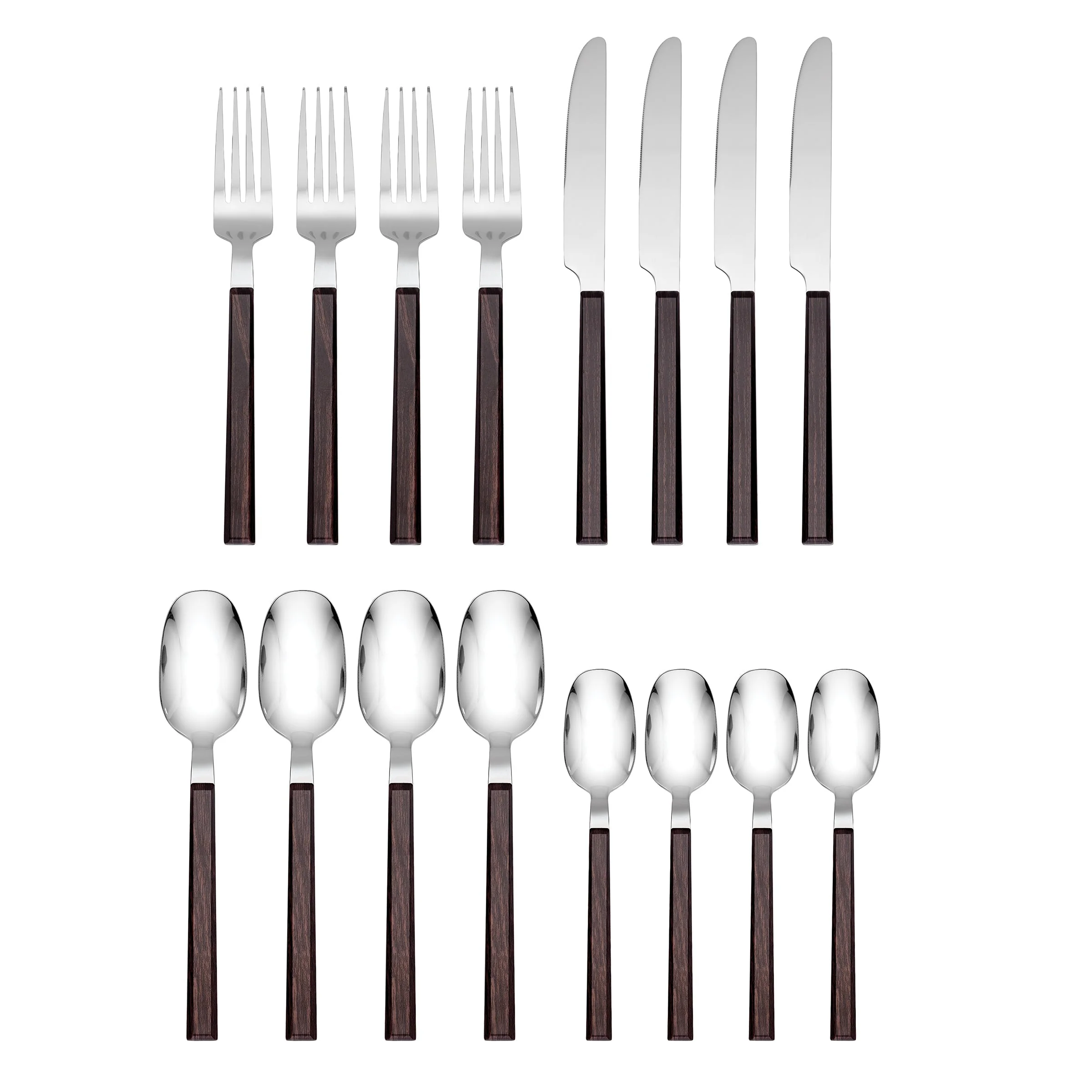Henley Brown 16-Piece Flatware Set - Image 4