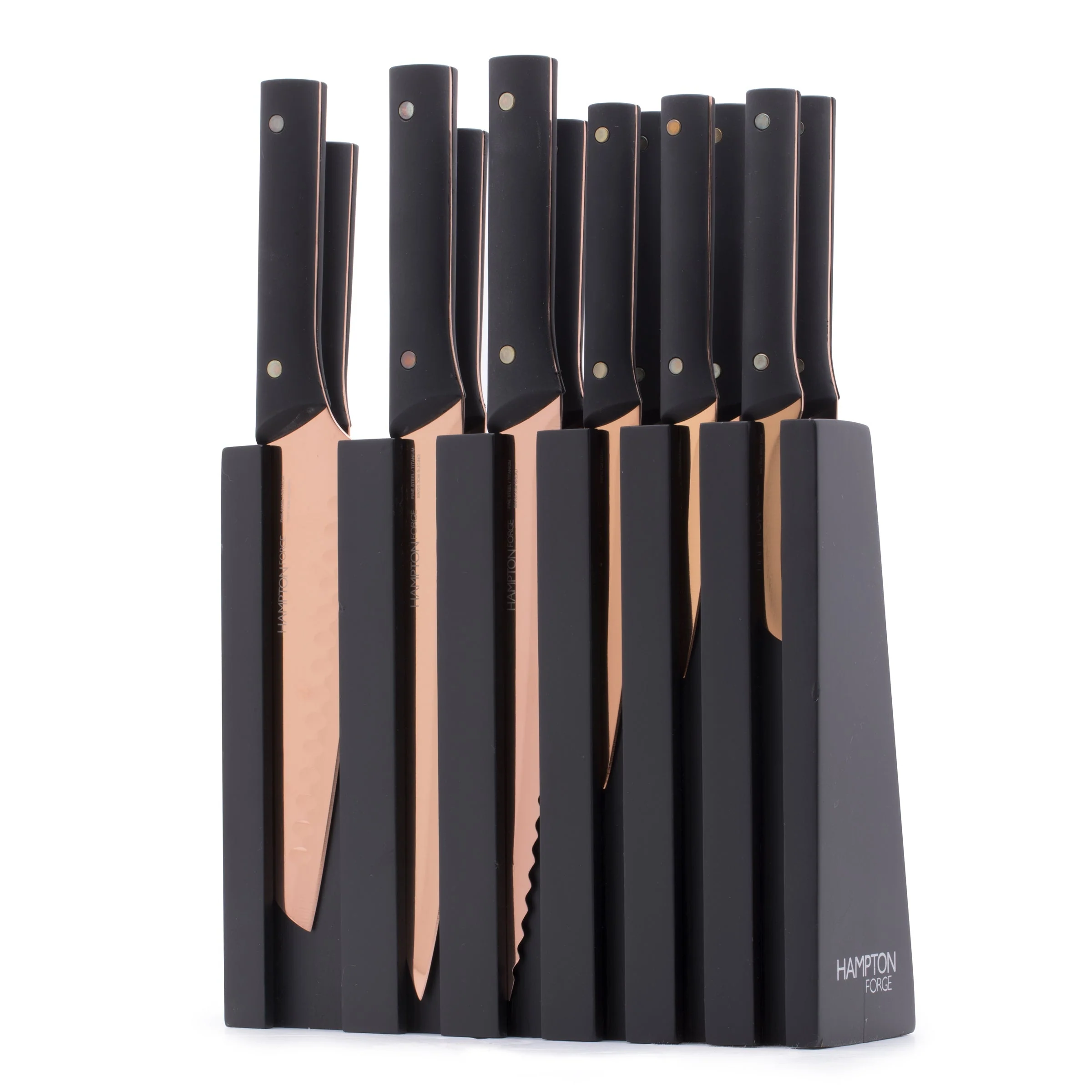 Knight Copper 13-Piece Cutlery Block Set
