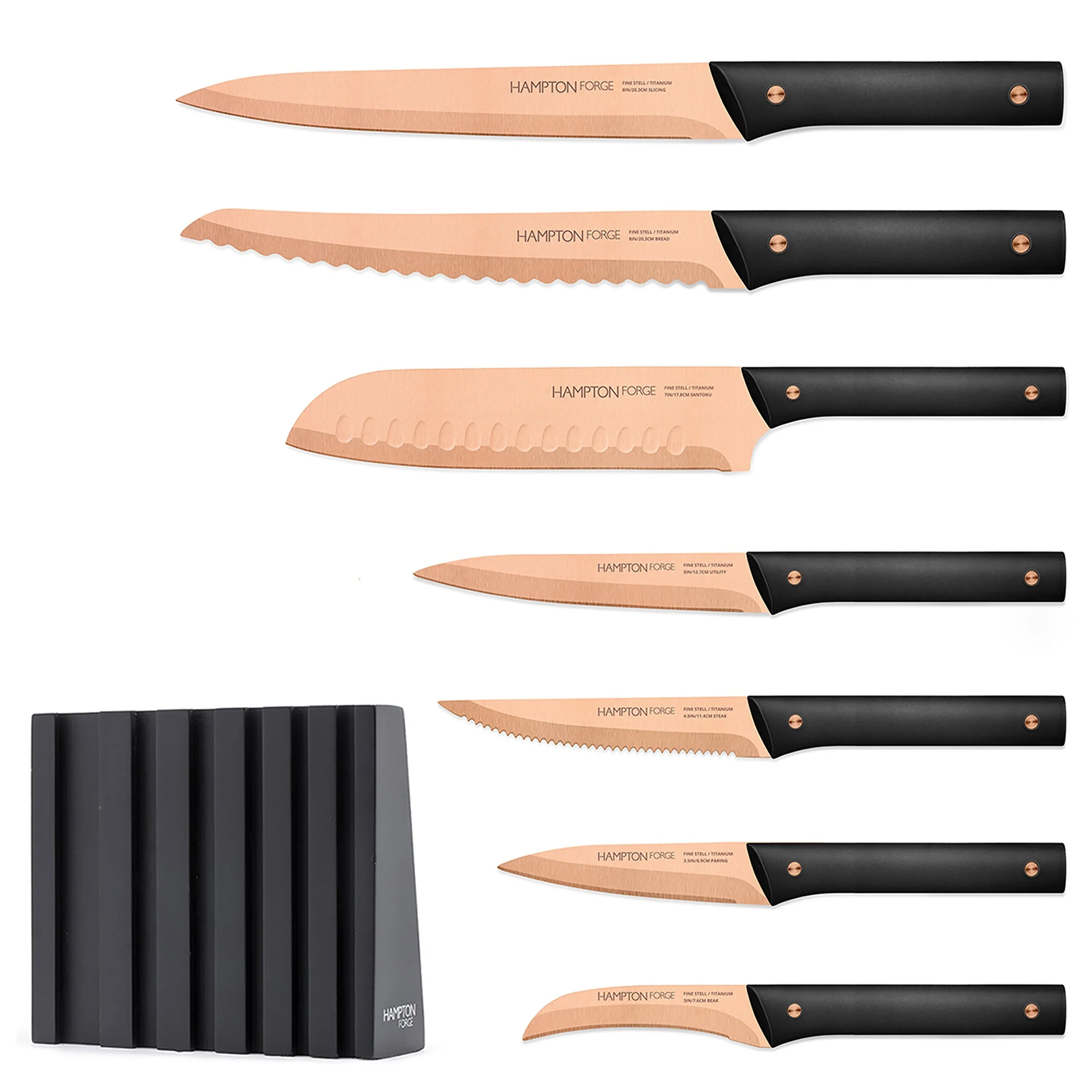 Knight Copper 13-Piece Cutlery Block Set - Image 3