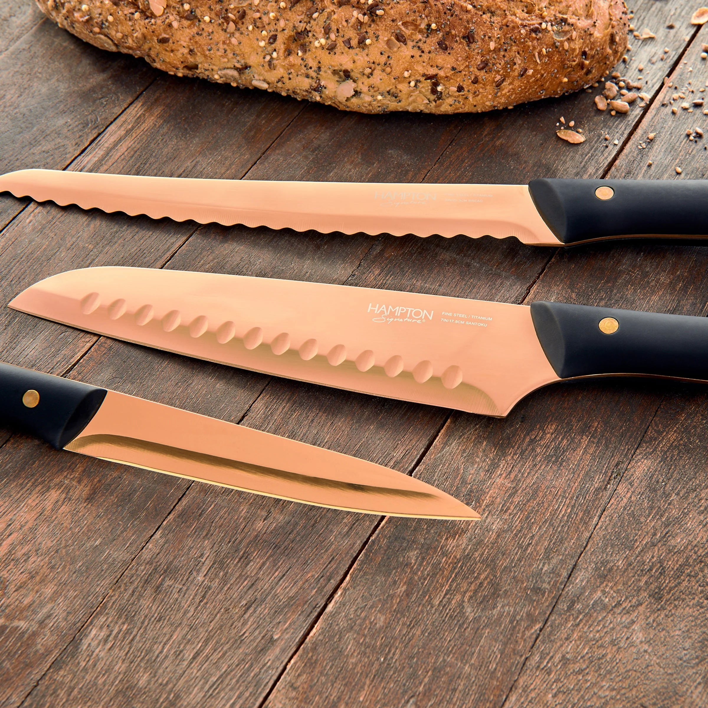 Knight Copper 13-Piece Cutlery Block Set - Image 4