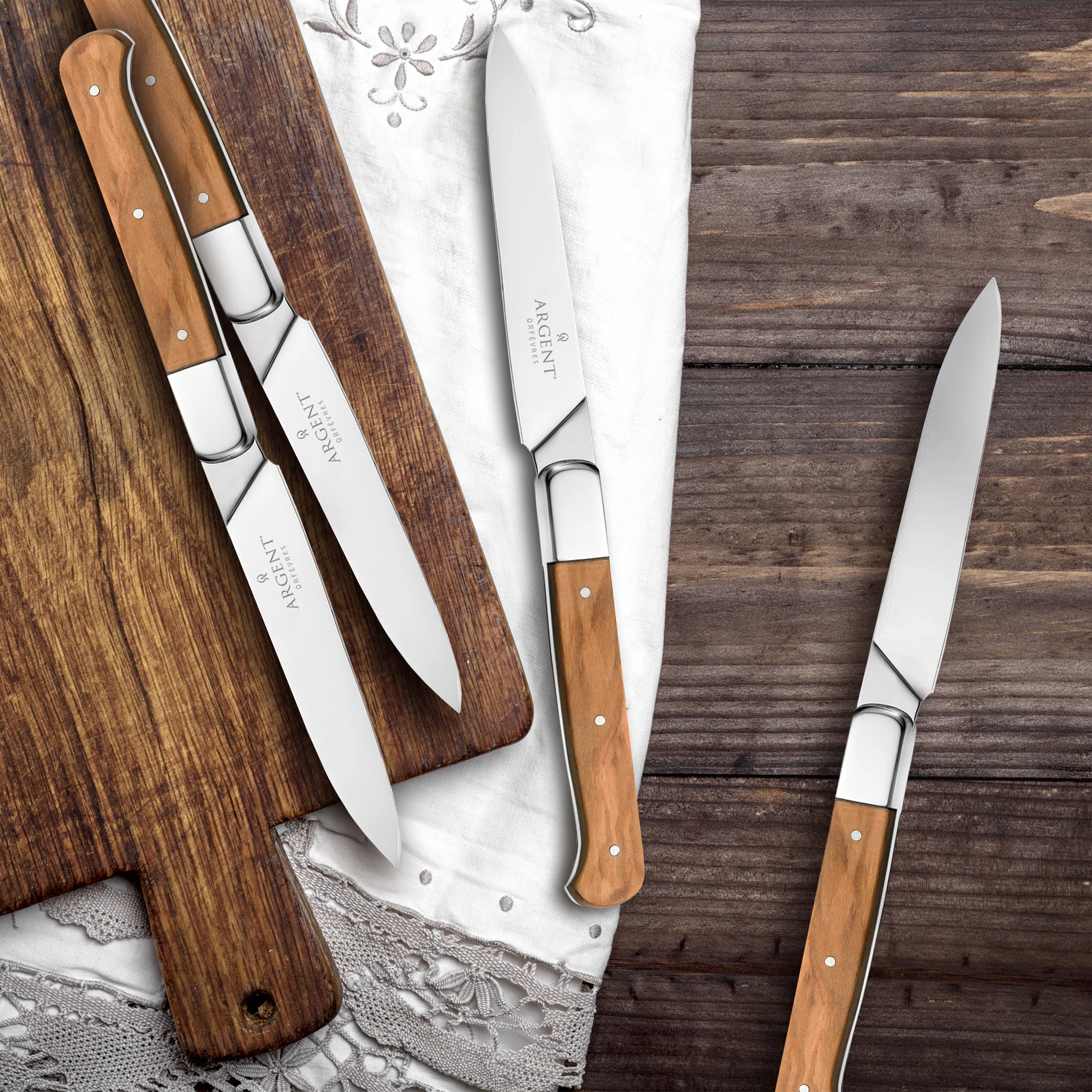 Argent Lynden Olive Wood Steak Knives, Set of 4 - Image 4