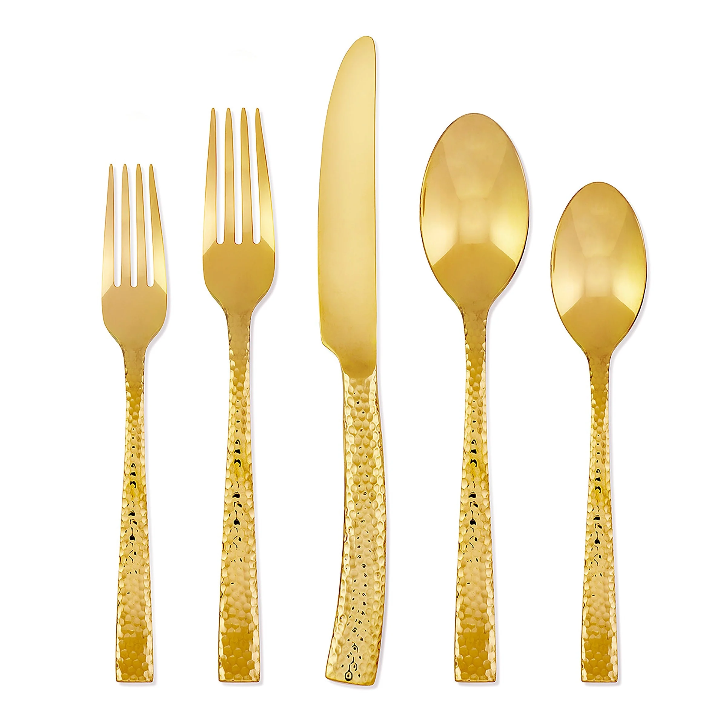 Paris Hammered Gold Titanium 20-Piece Flatware Set