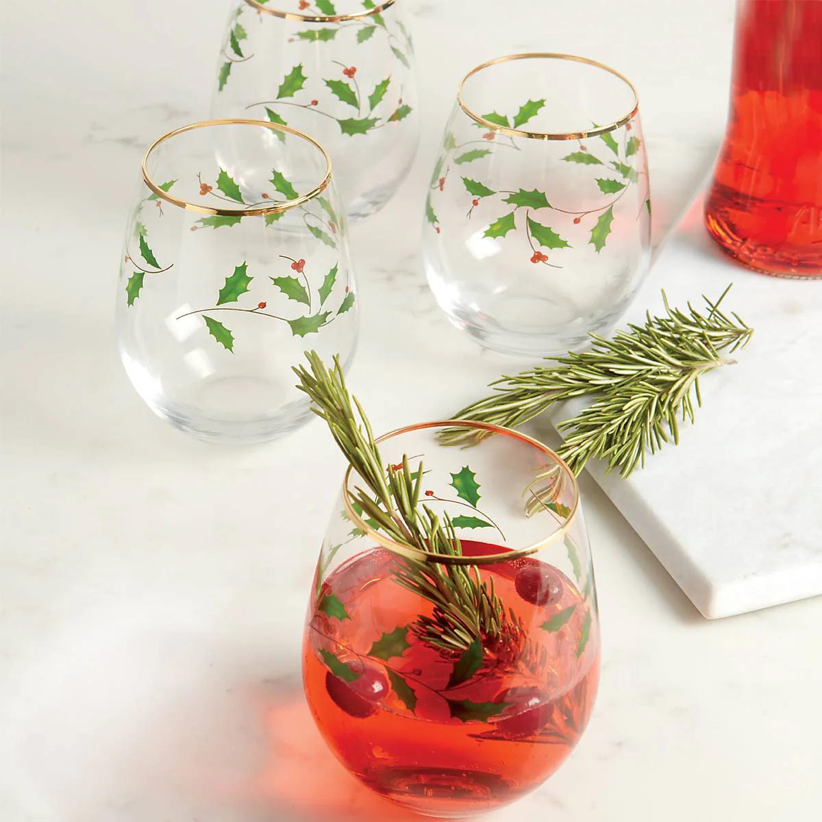 Holiday Stemless Wine Glasses, Set of 4 - Image 6