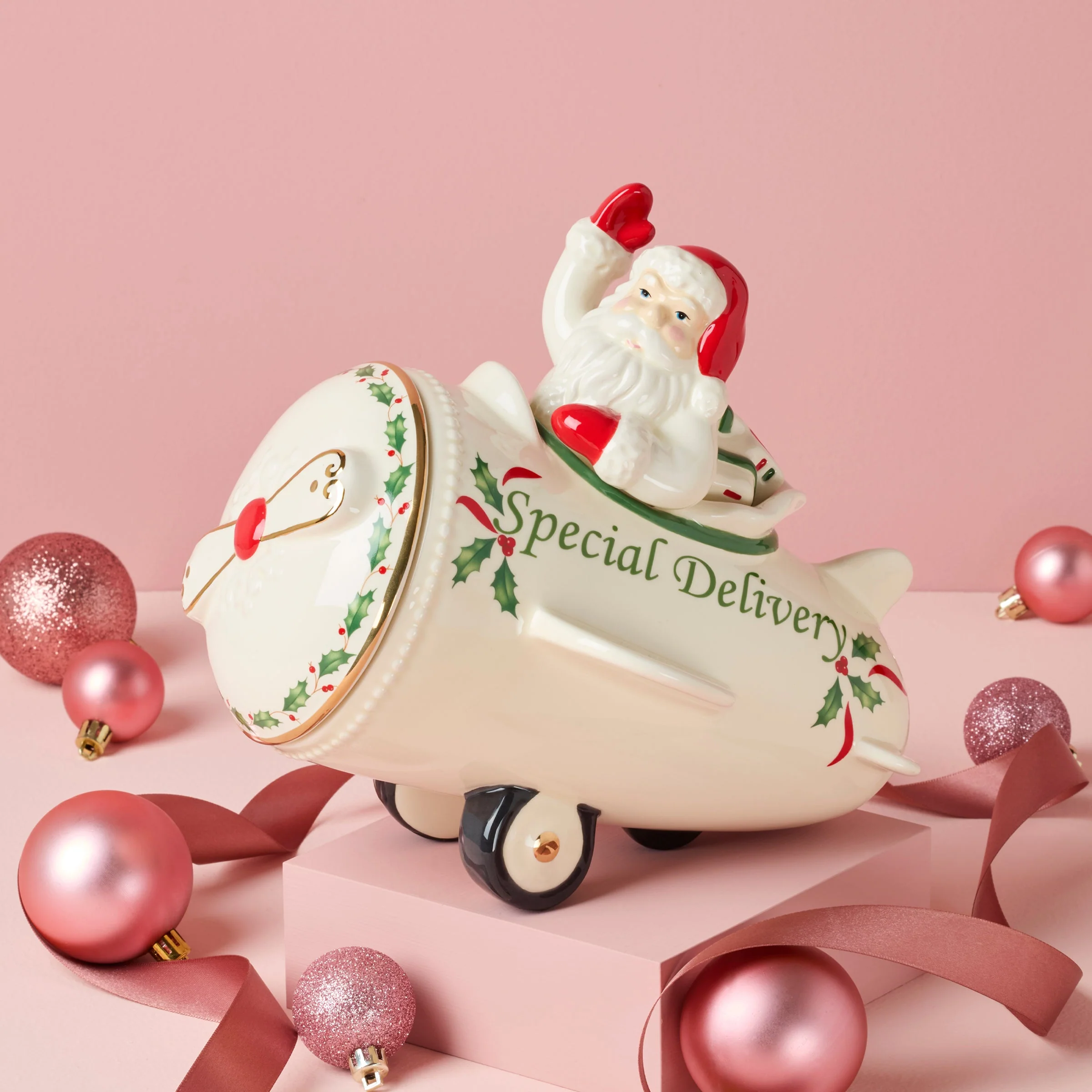 Holiday Santa Airplane Cookie Jar - Image 2