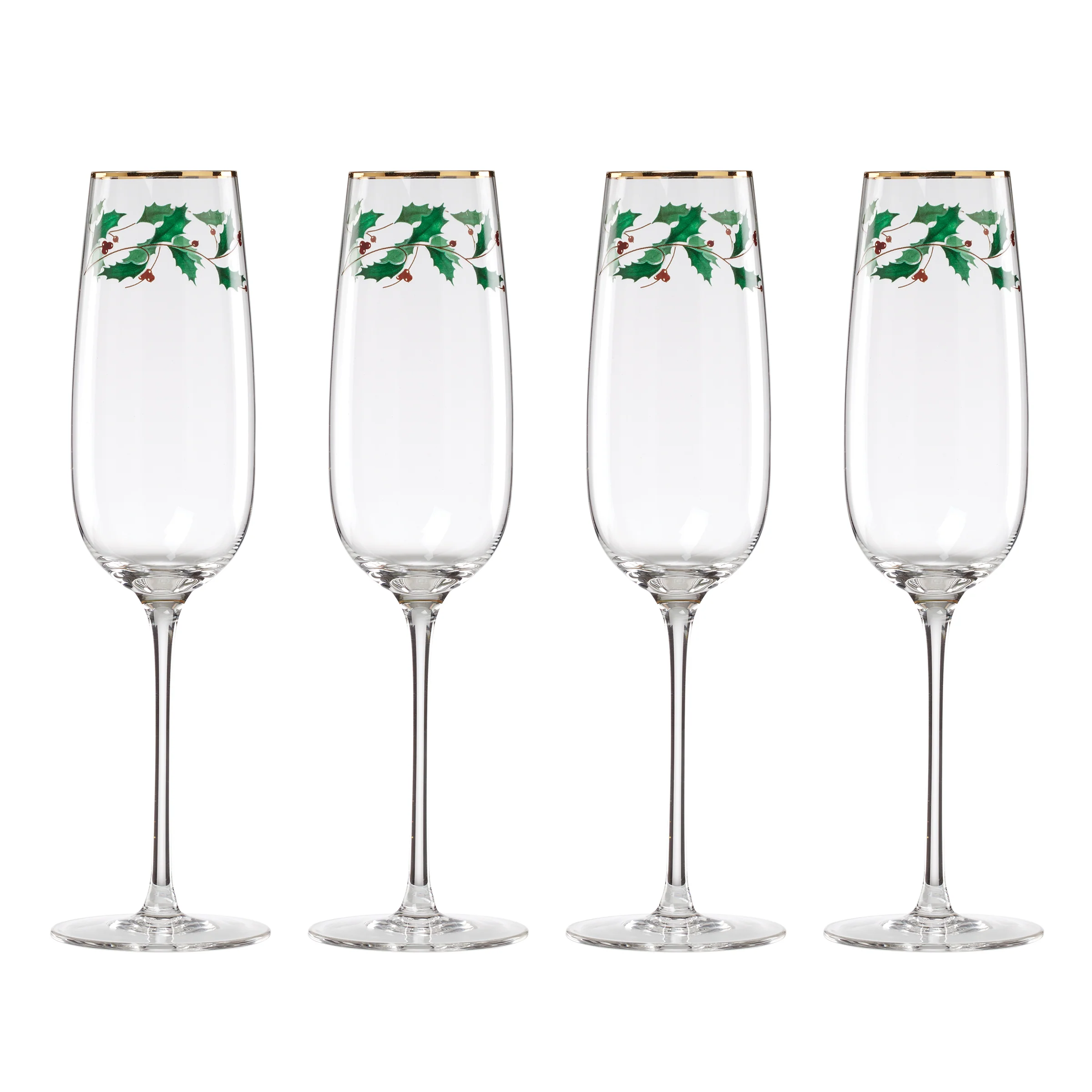 Holiday Decal Flute Glasses, Set of 4 - Image 6