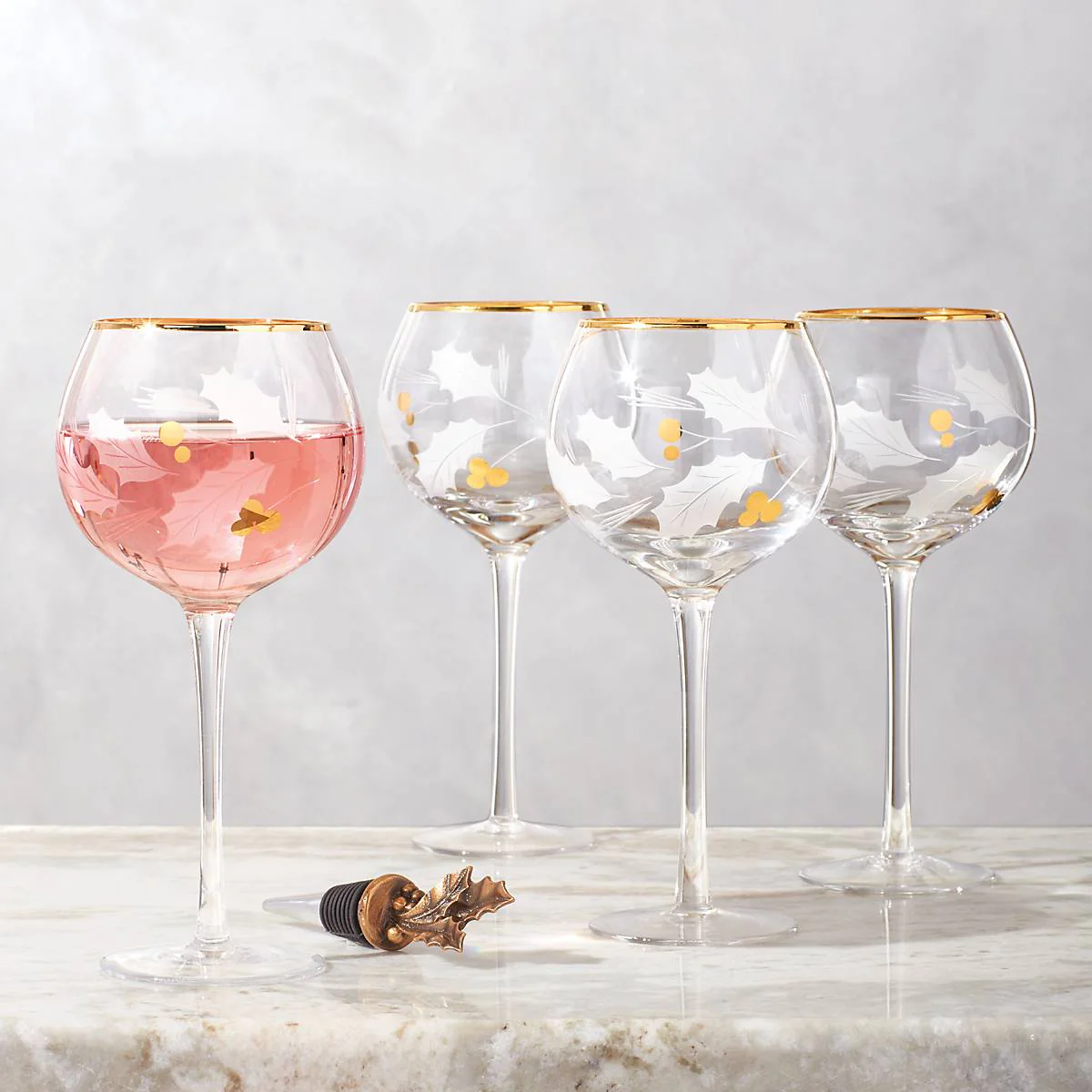 Holiday Gold Balloon Glasses, Set of 4 - Image 4