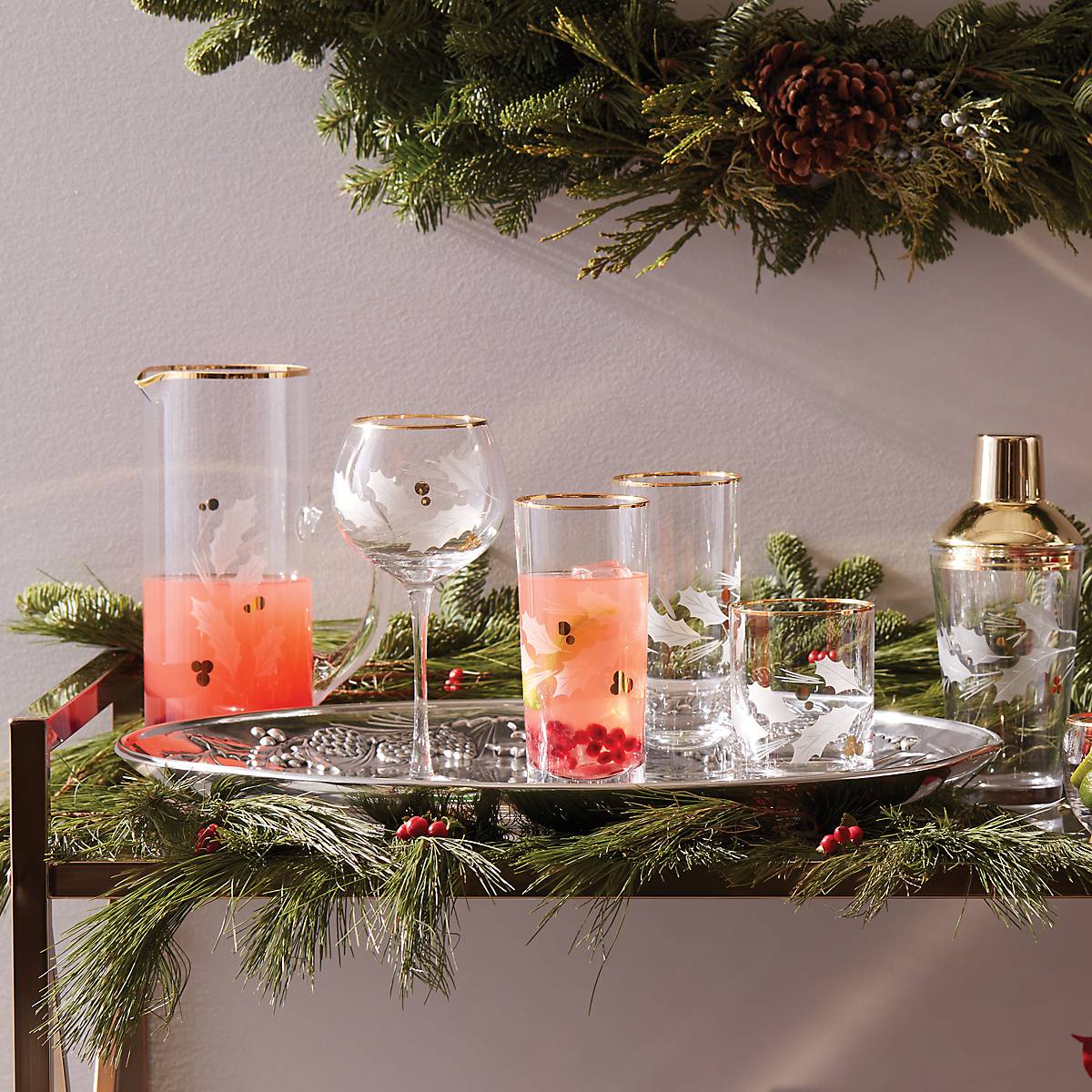 Holiday Gold Highball Glasses, Set of 4 - Image 3