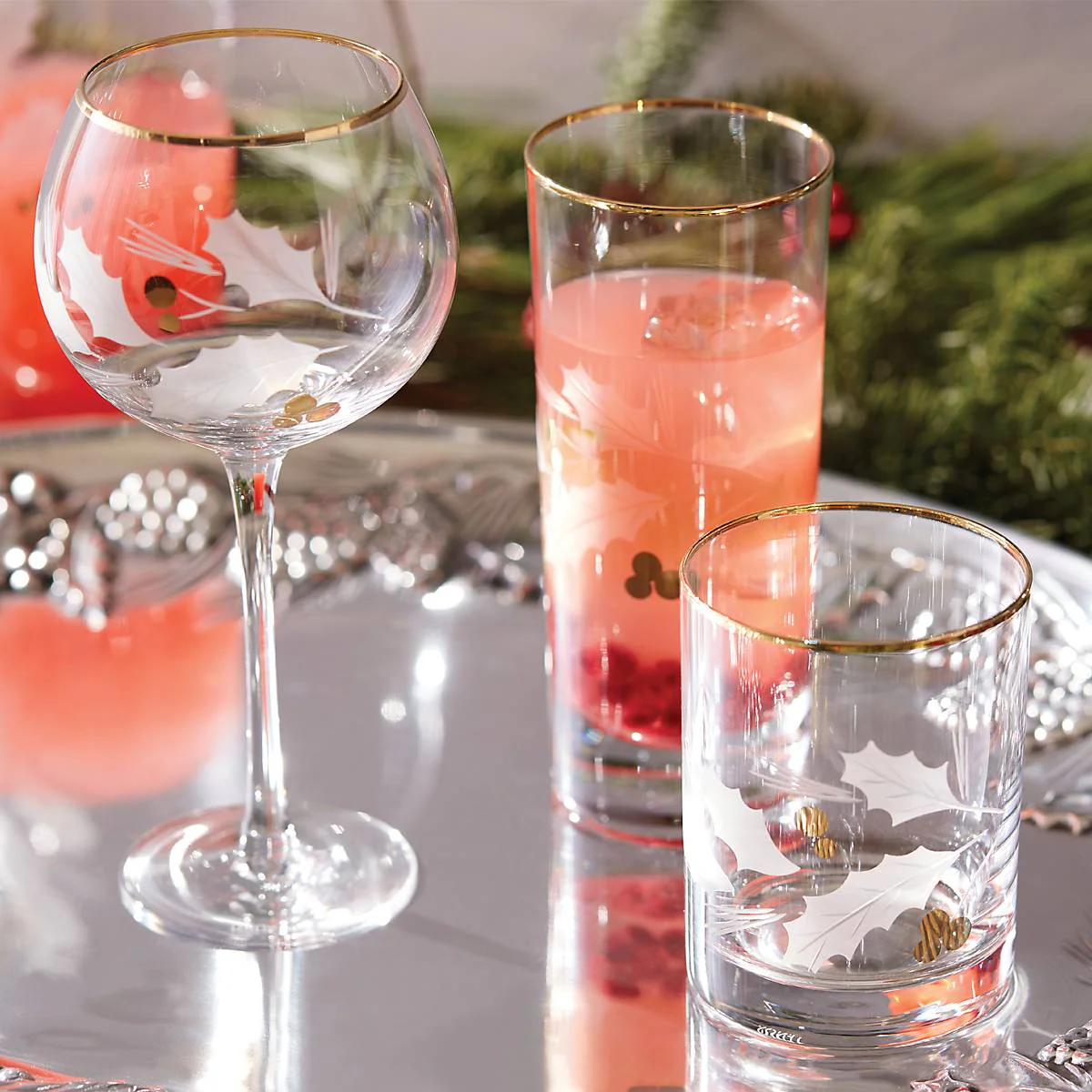 Holiday Gold Double Old Fashion Glasses, Set of 4 - Image 6