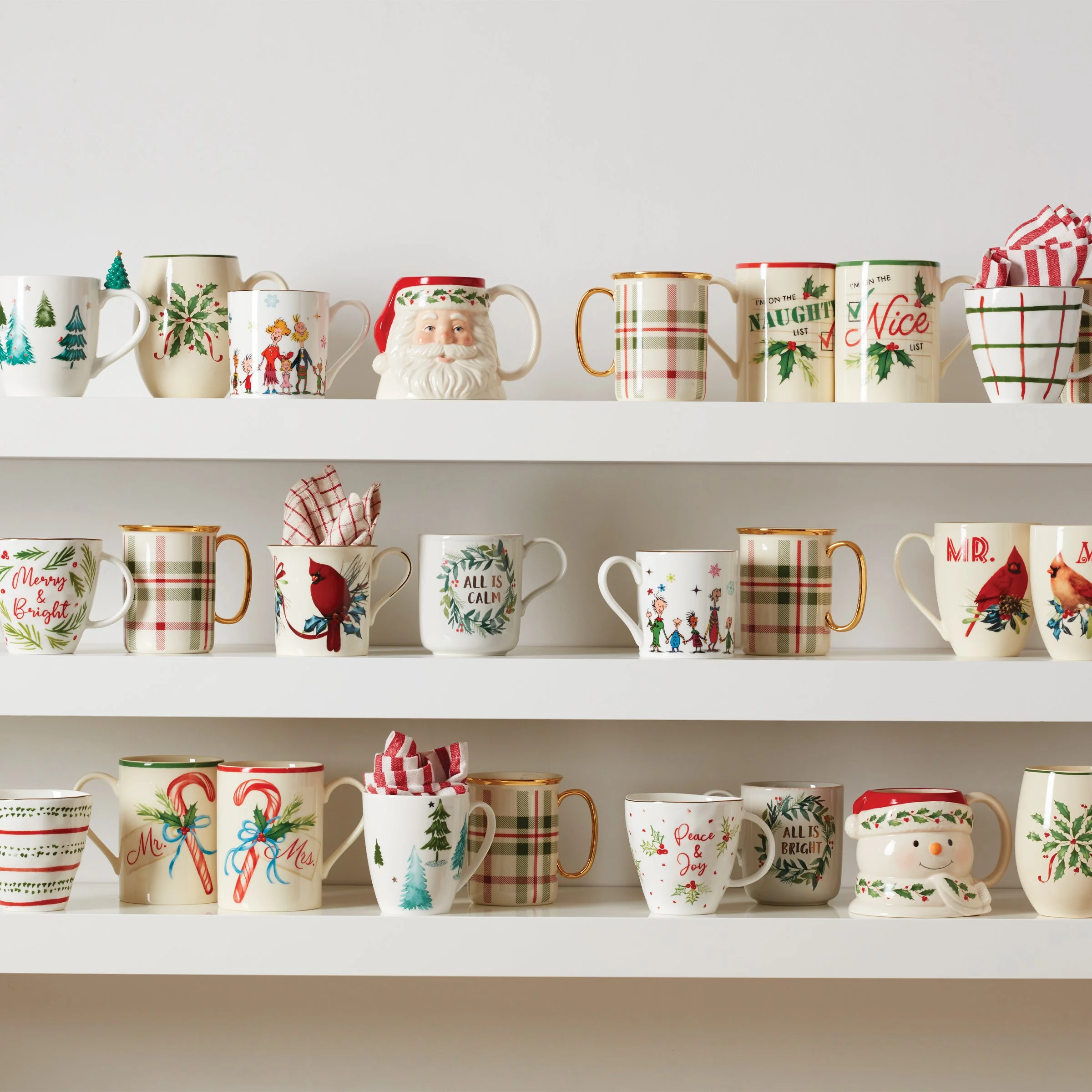 Holiday Plaid Mugs, Set of 4 - Image 3