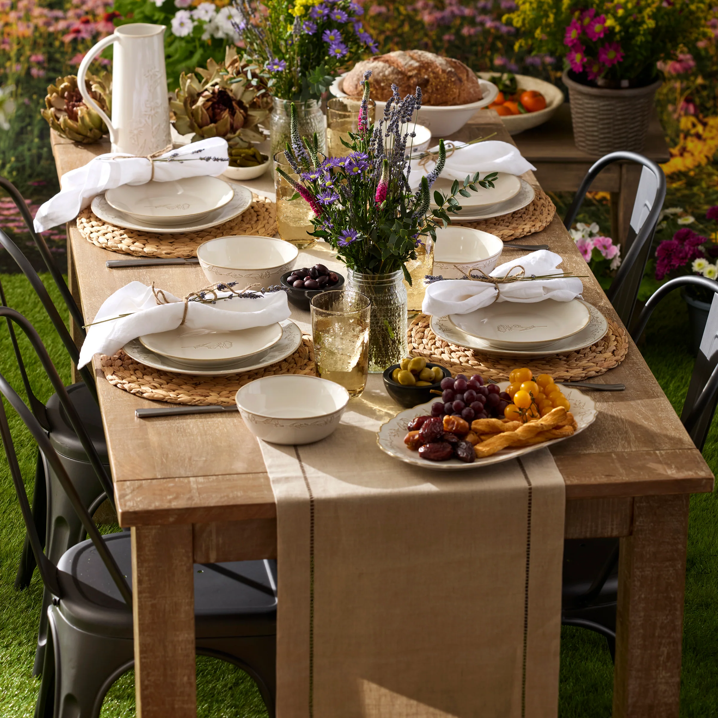 Homespun 12-Piece Dinnerware Set - Image 2