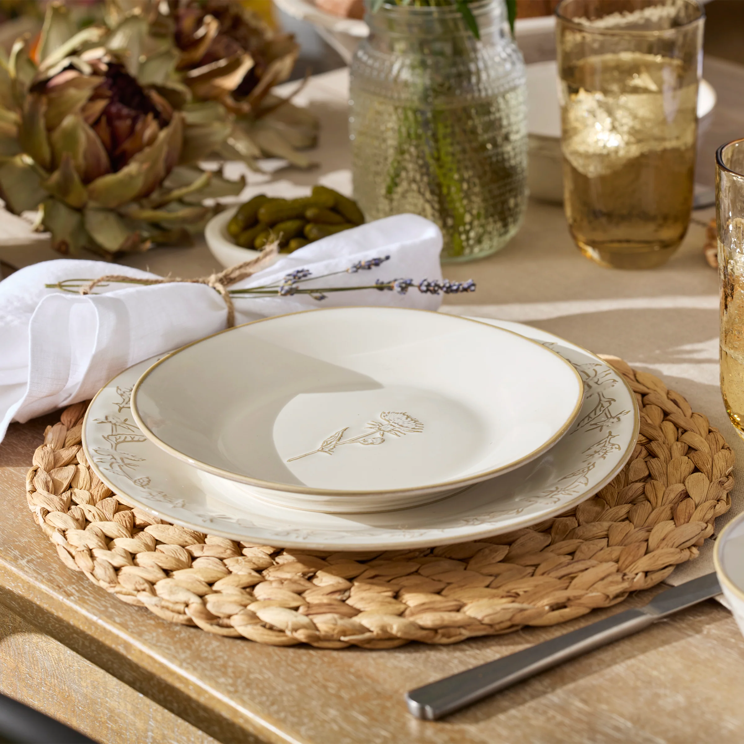 Homespun 12-Piece Dinnerware Set - Image 7