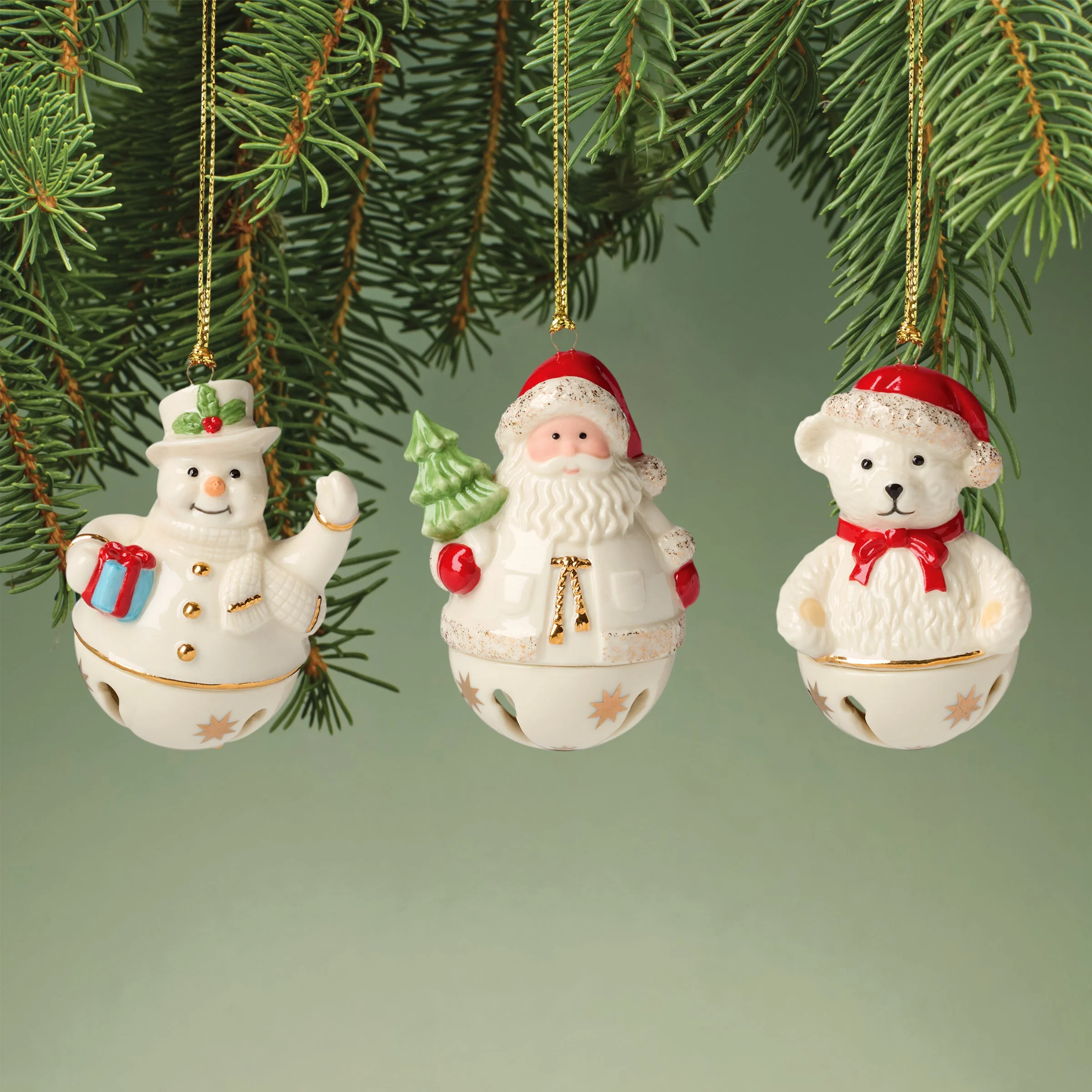 Jingle Bell Ornaments, Set of 3
