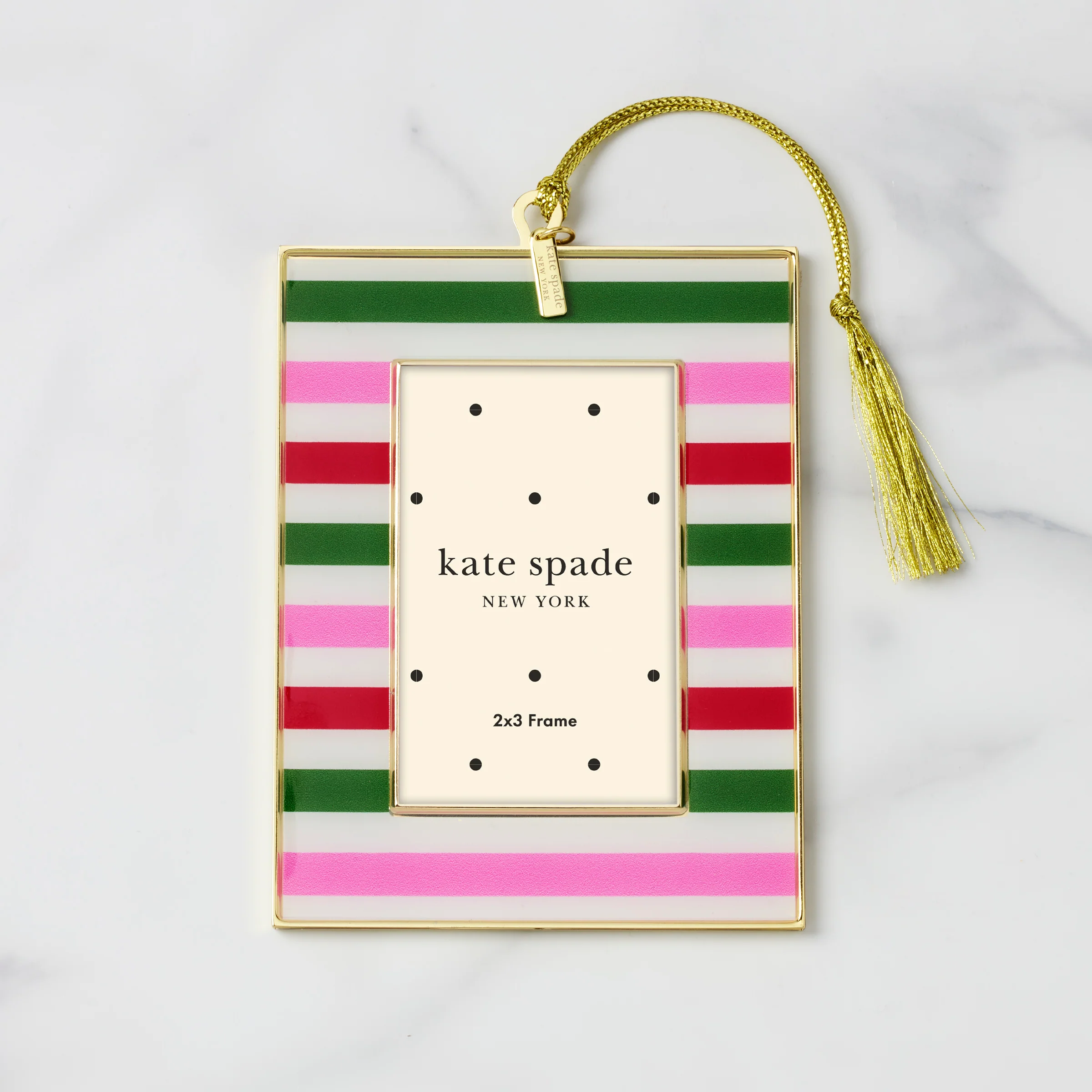 Be Jolly Stripe Mini Frame Ornament