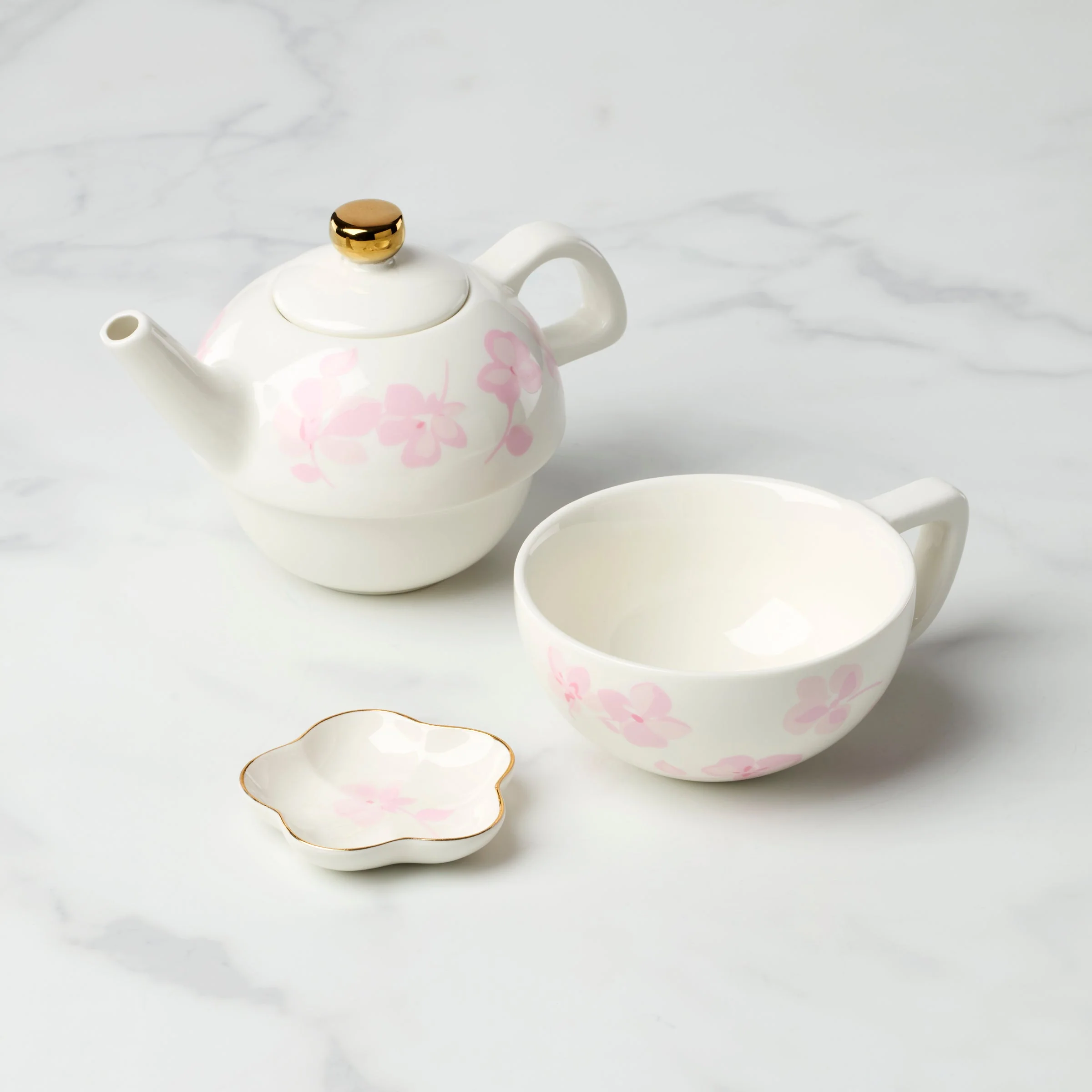 Spring Pansies Tea For One with Tea Bag Holder - Image 2