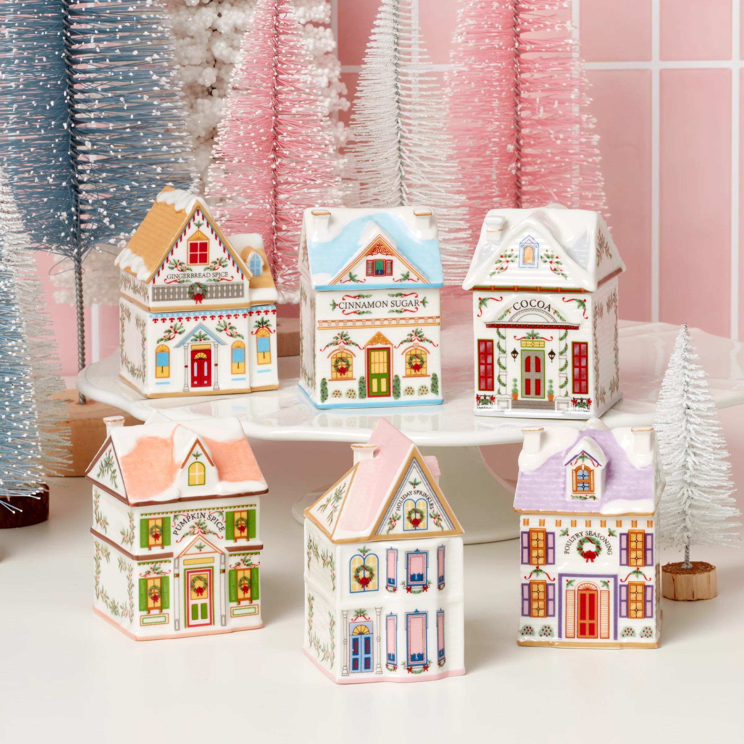 Lenox Spice Village 6-Piece Christmas Spice Jar Set - Image 3