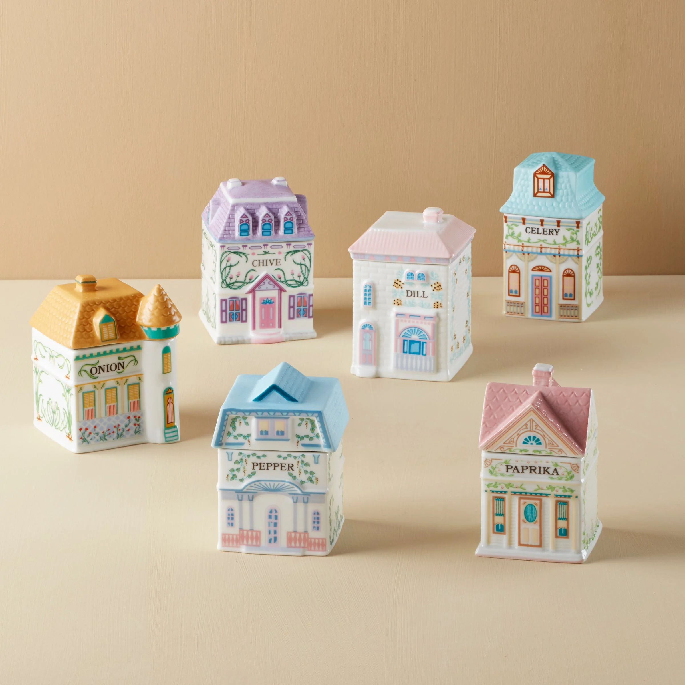 Lenox Spice Village 6-Piece Savory Street Spice Jar Set