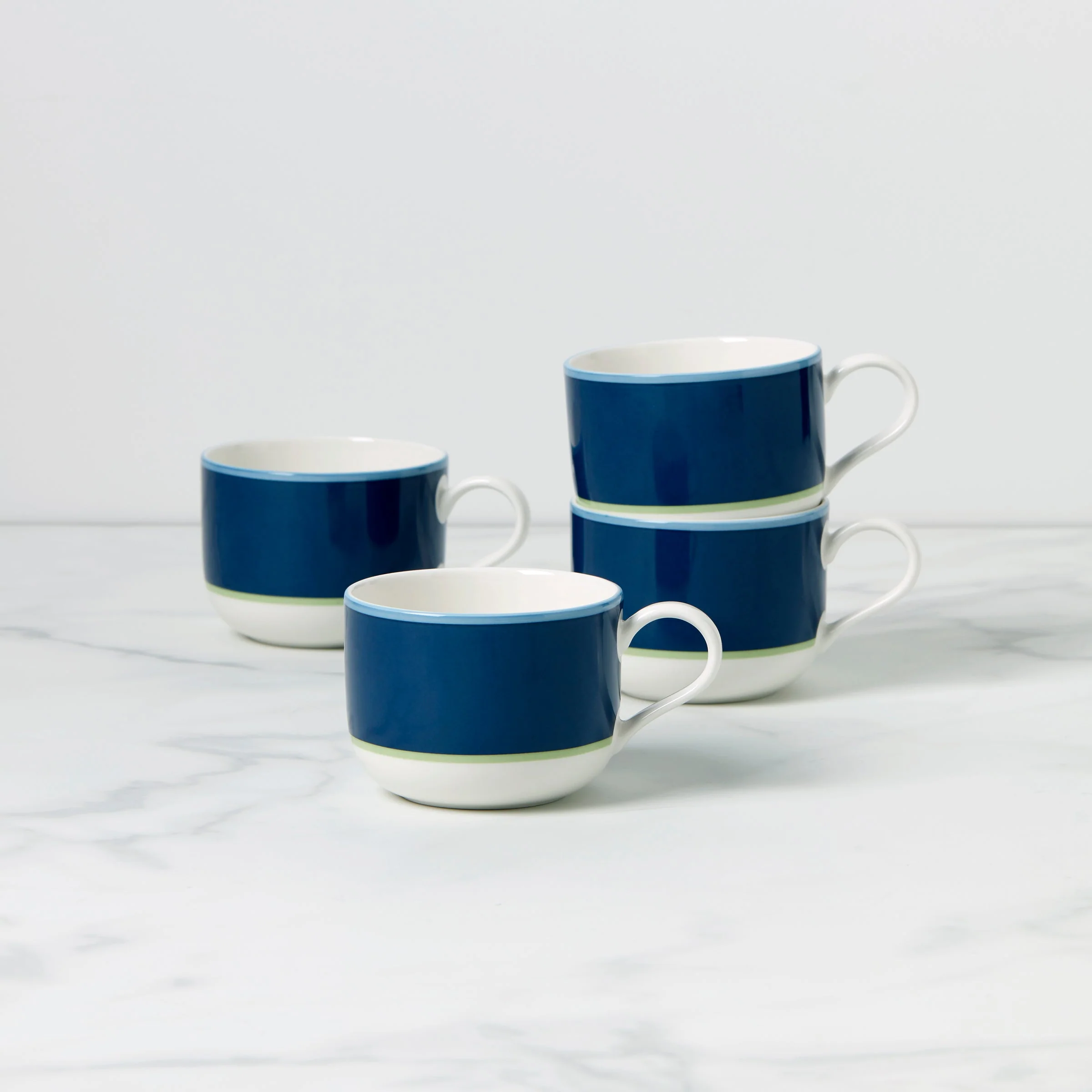 Make It Pop Navy & Green Mugs, Set of 4 - Image 2