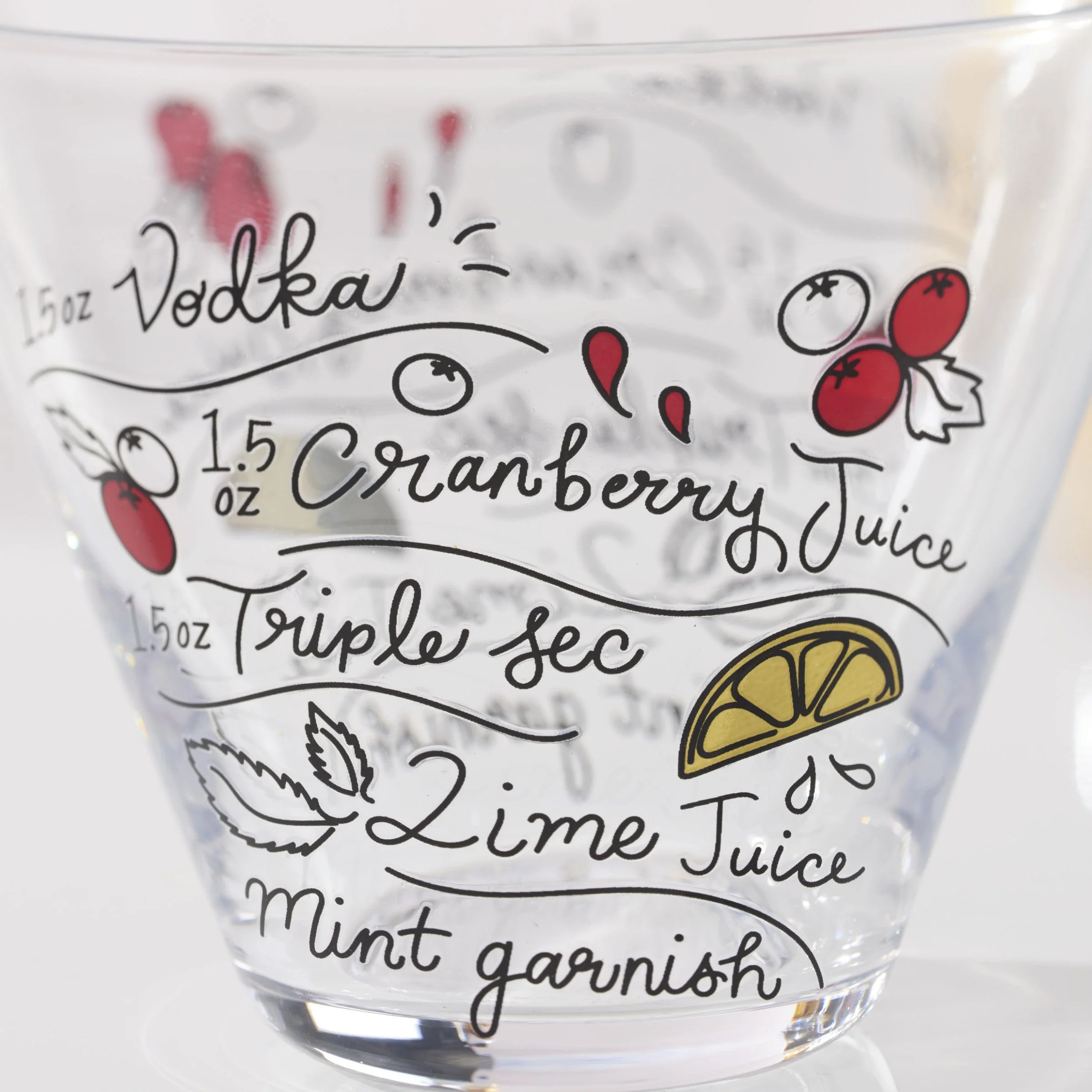 Make Merry Stemless Martini Glasses, Set of 4 - Image 3