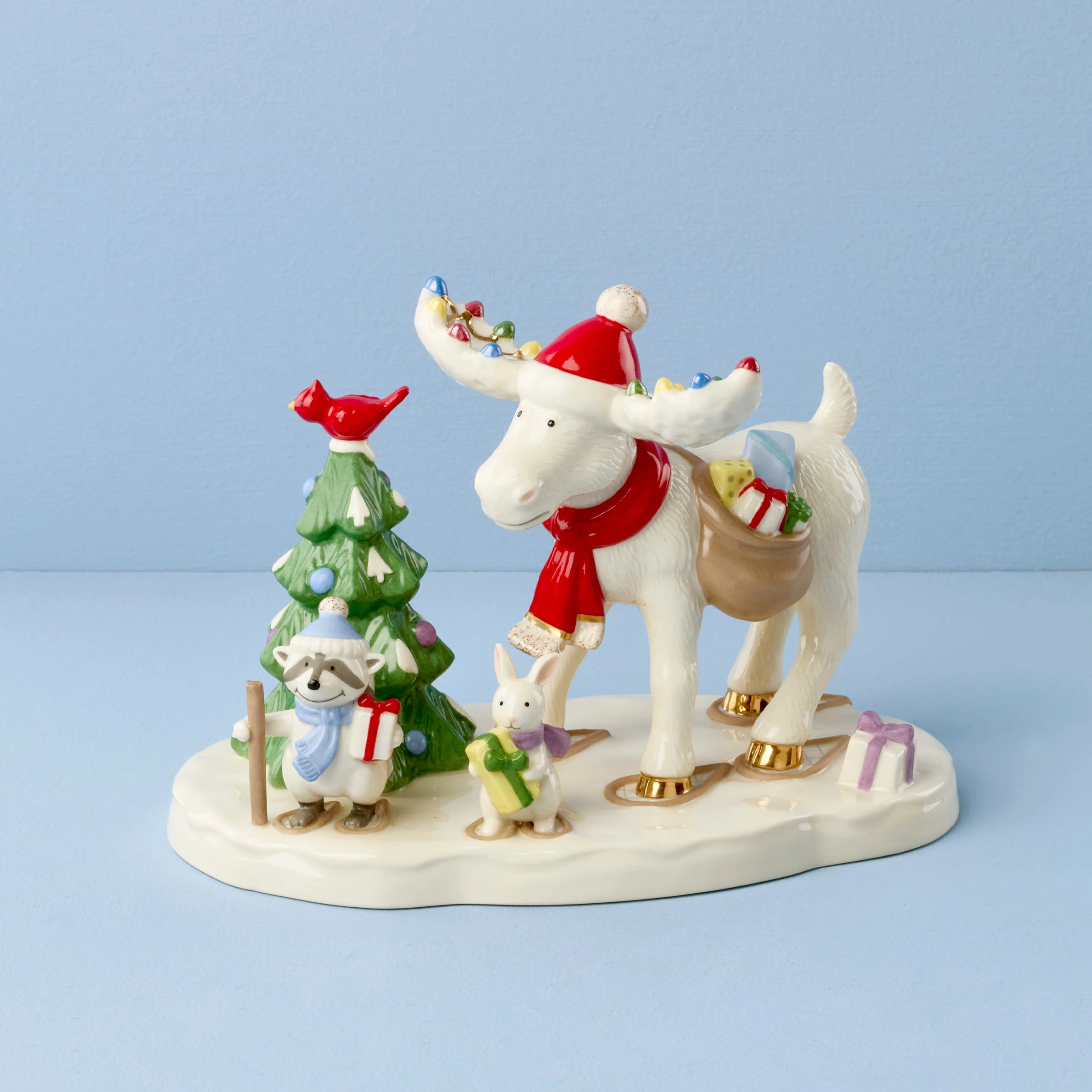 Marcel The Moose Delivering Gifts Figurine