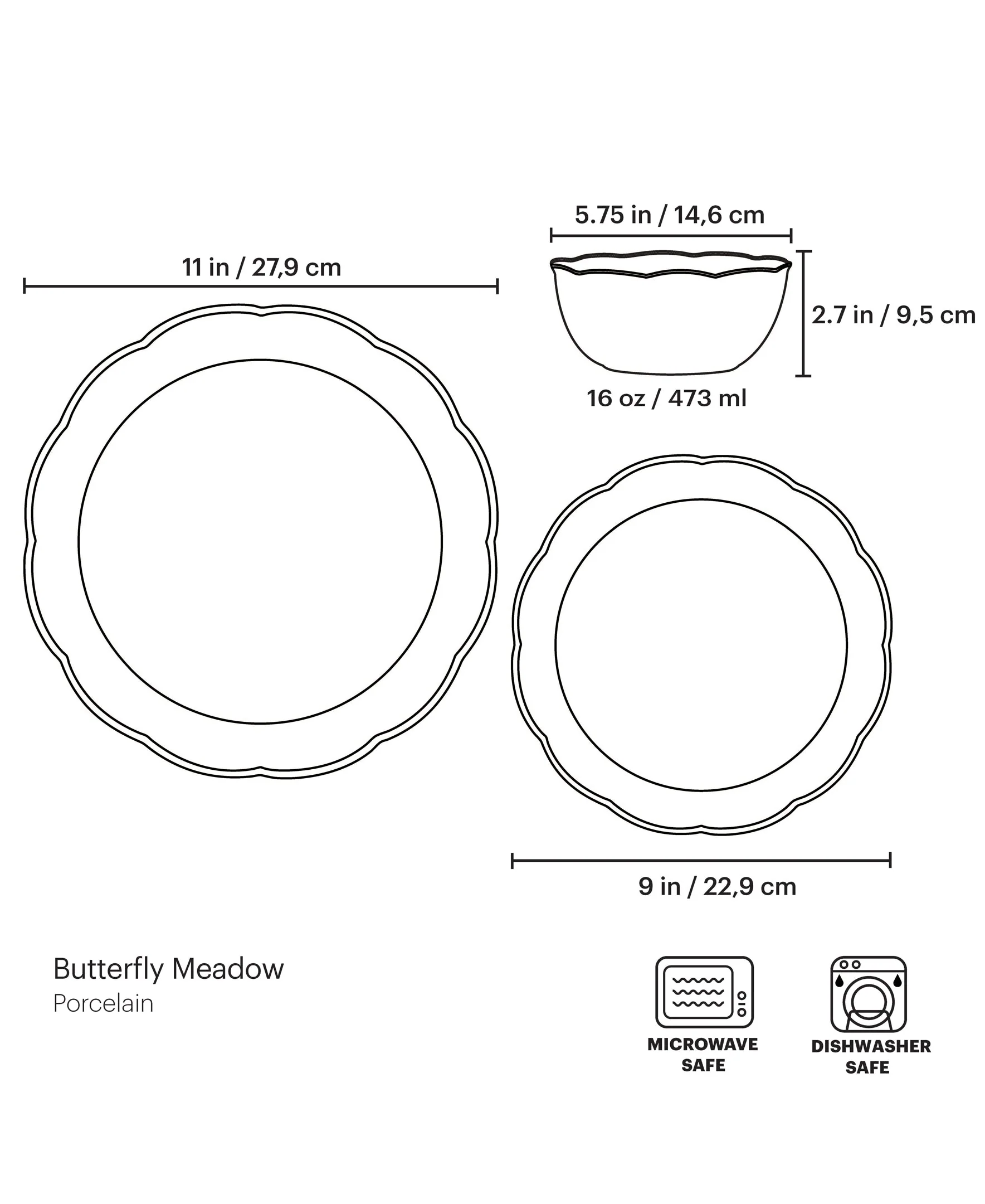 Butterfly Meadow Holiday 12-Piece Dinnerware Set - Image 3