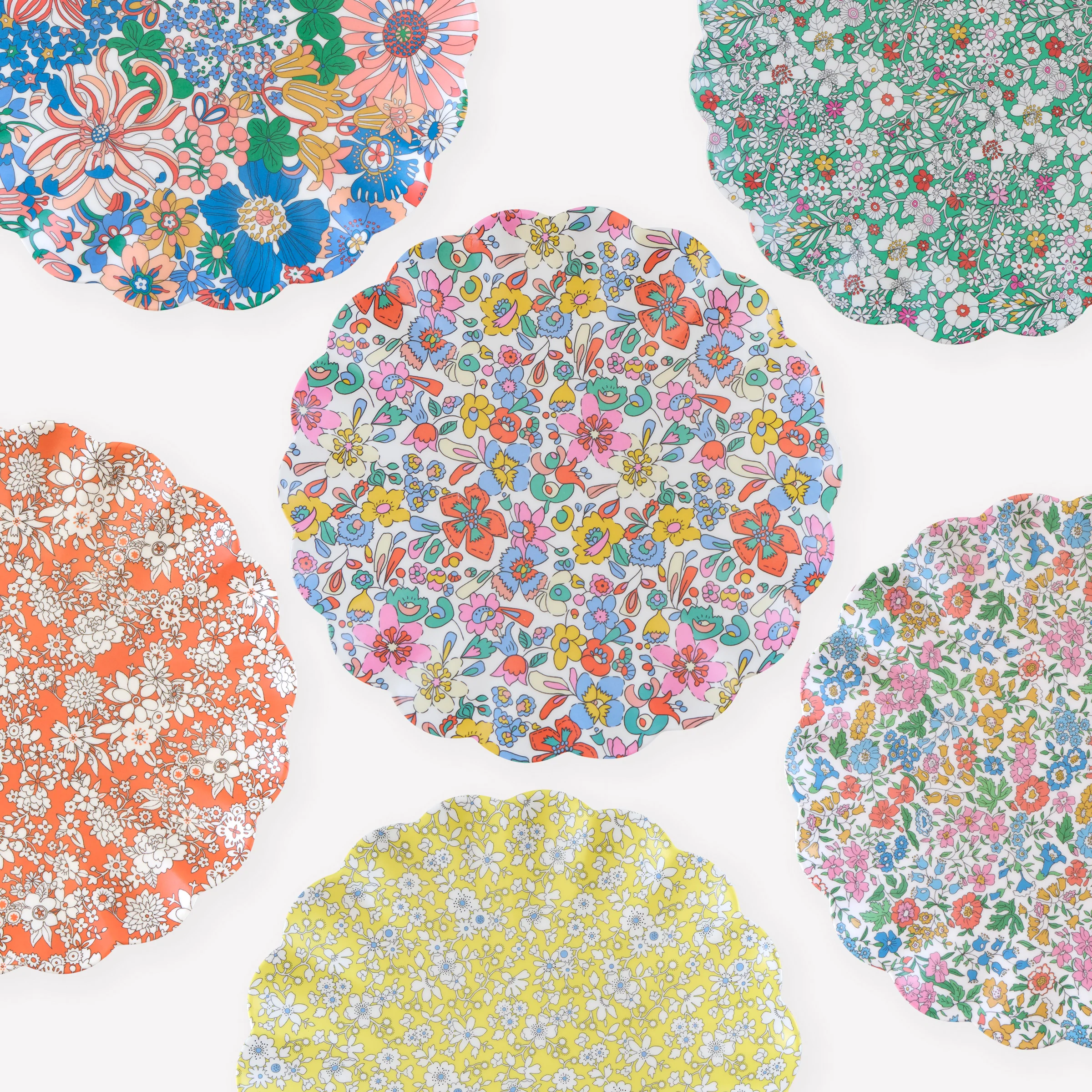 Meri Meri x Liberty Garden Party Large Plates, Set of 6