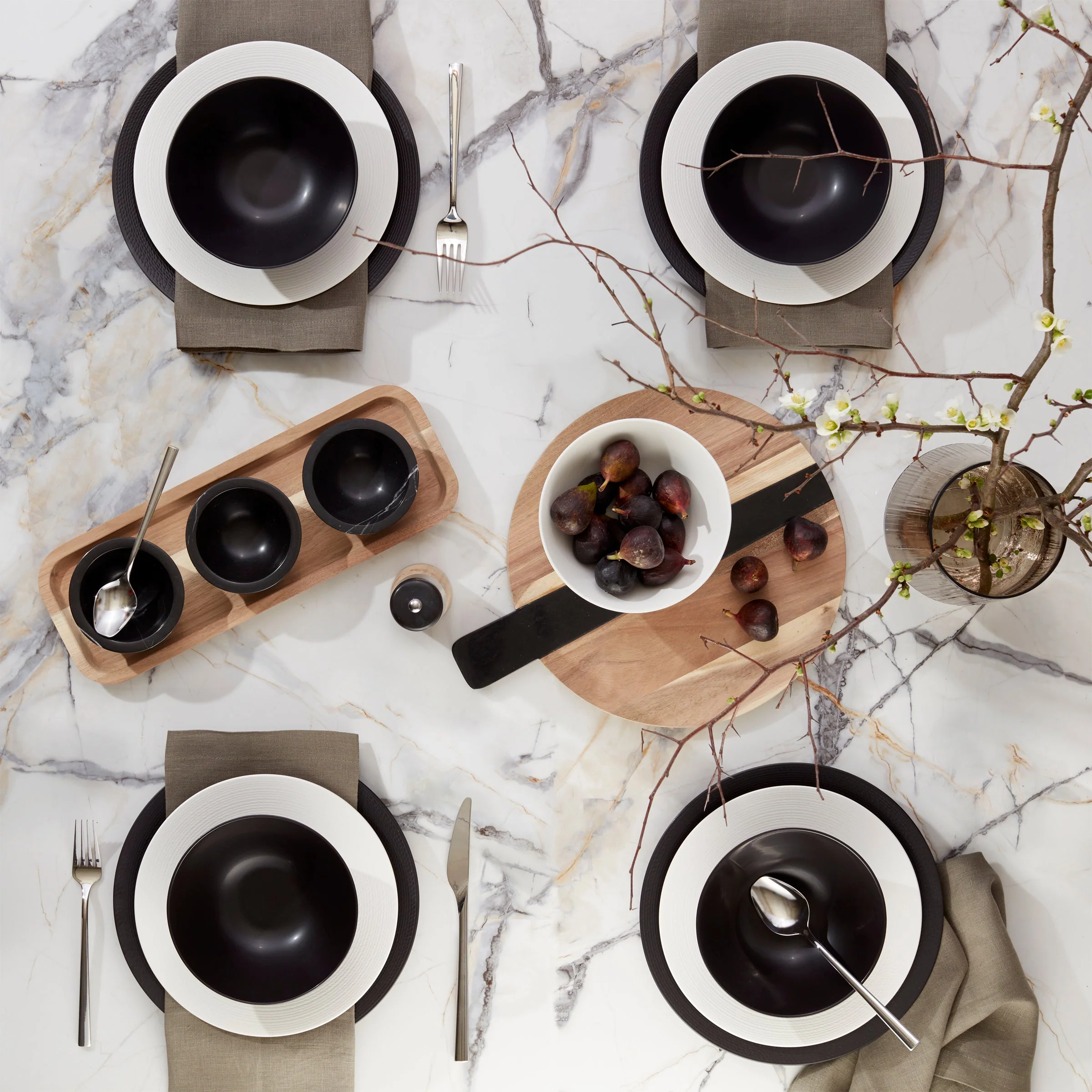 LX Collective White 12-Piece Dinnerware Set - Image 6