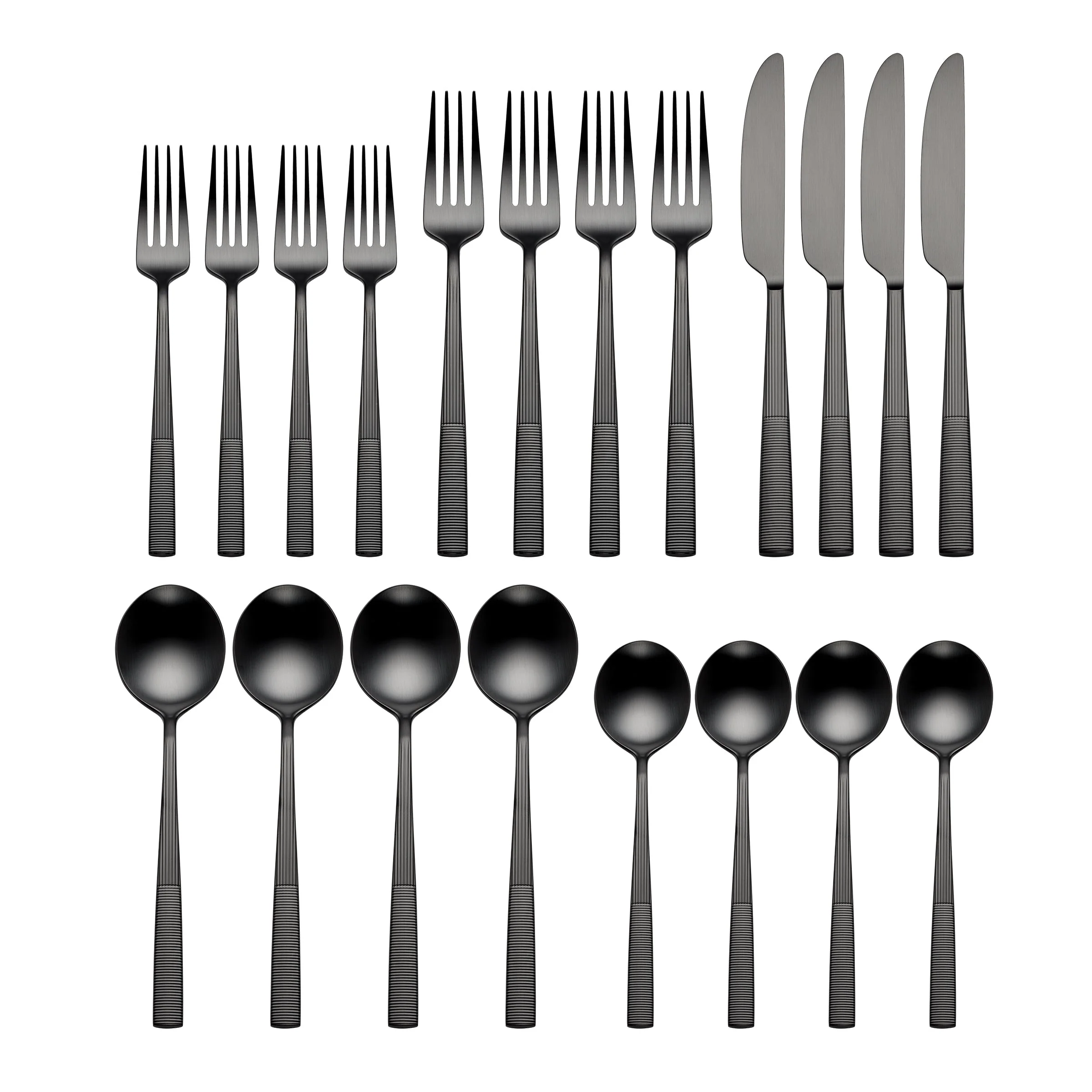 Modulus Black Satin 20-Piece Flatware Set - Image 2
