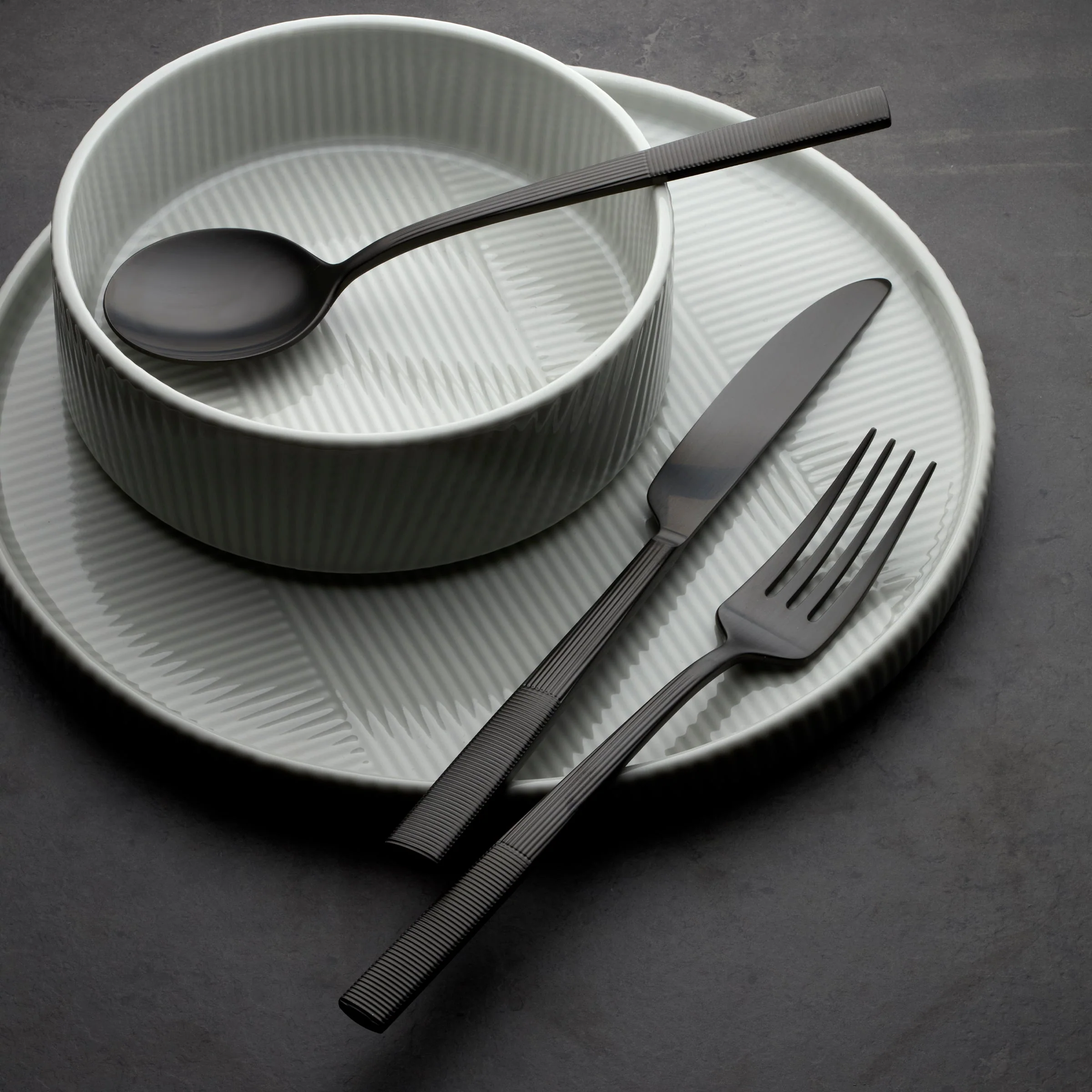 Modulus Black Satin 20-Piece Flatware Set - Image 4