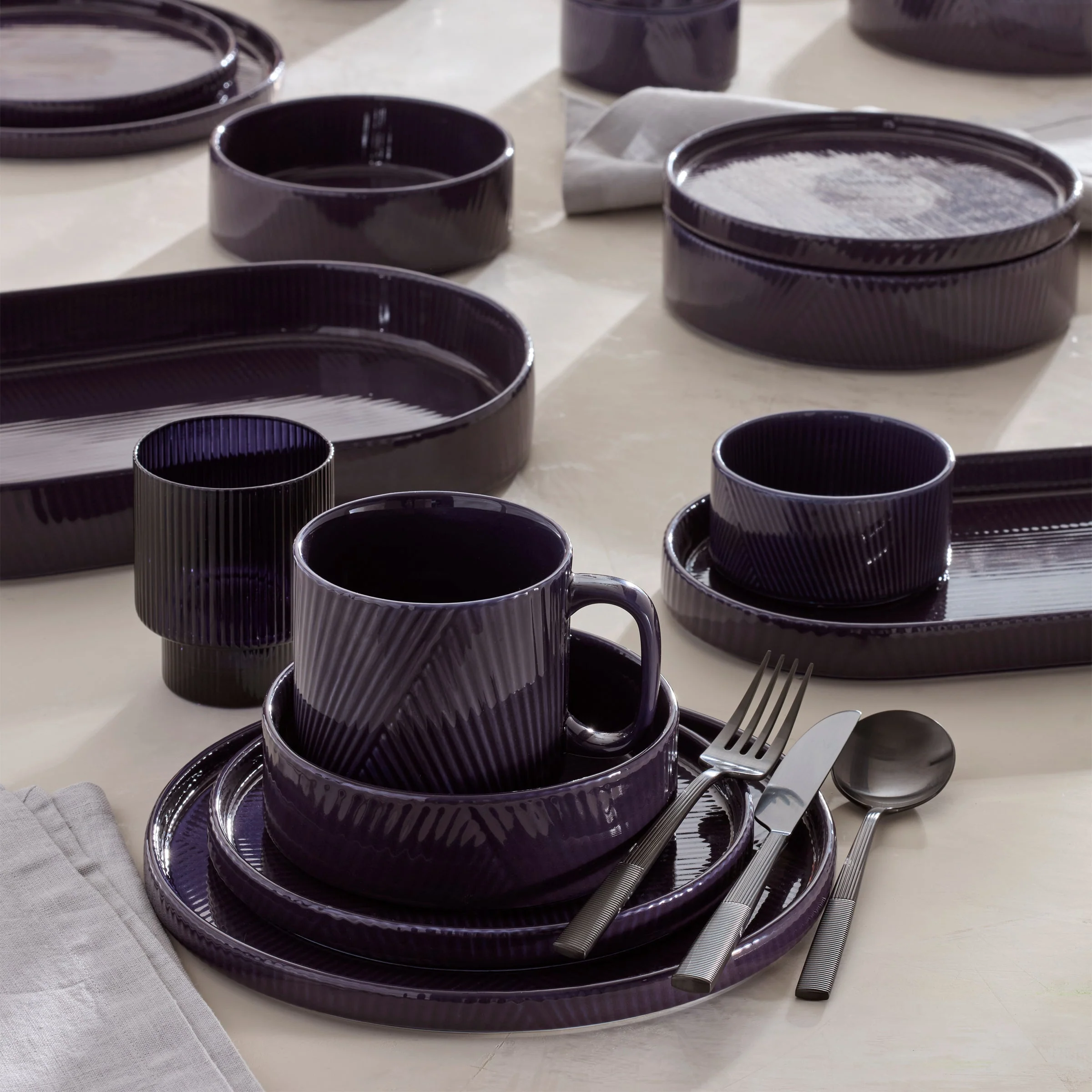 Modulus Black Satin 20-Piece Flatware Set - Image 5