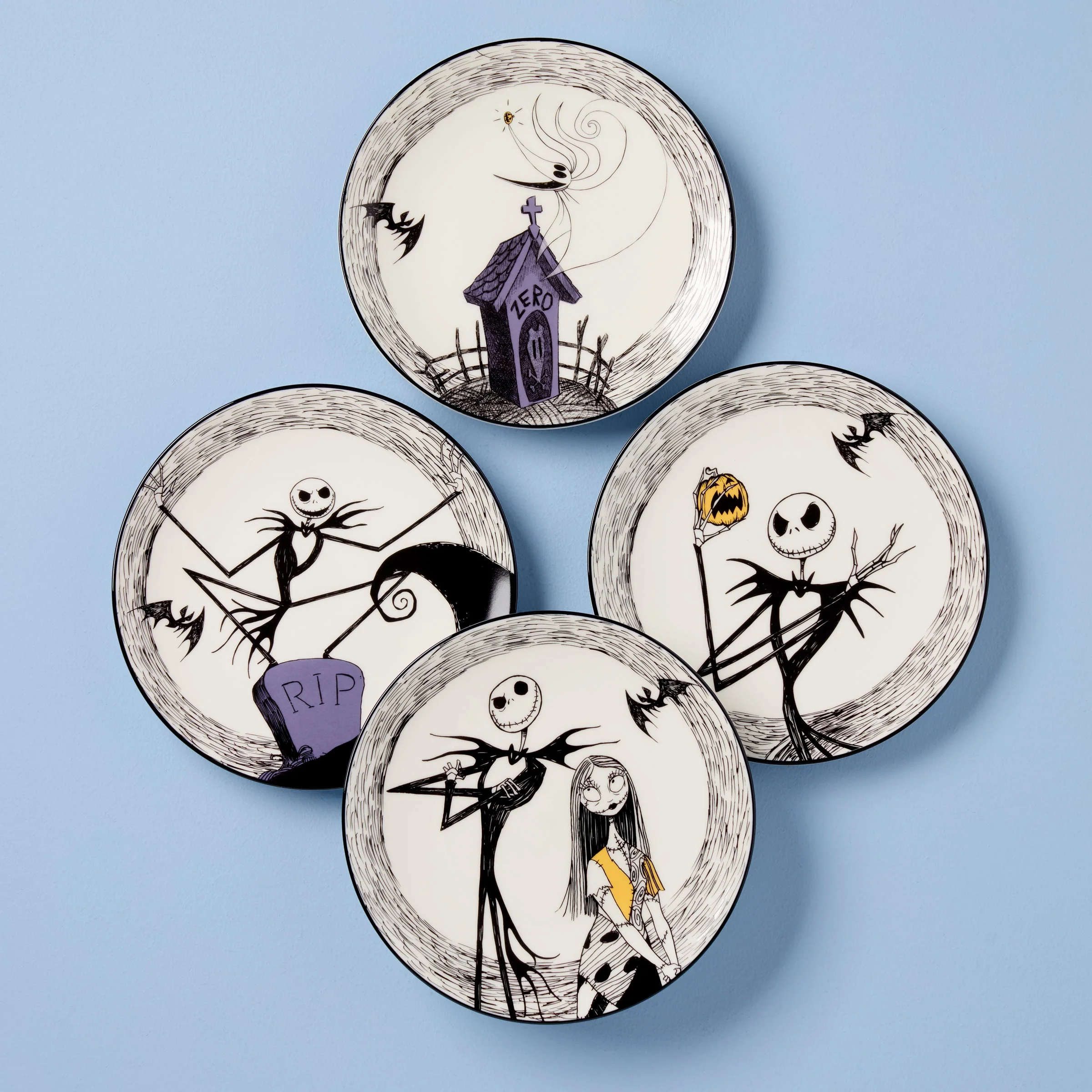 Nightmare Before Christmas Accent Plates, Set of 4