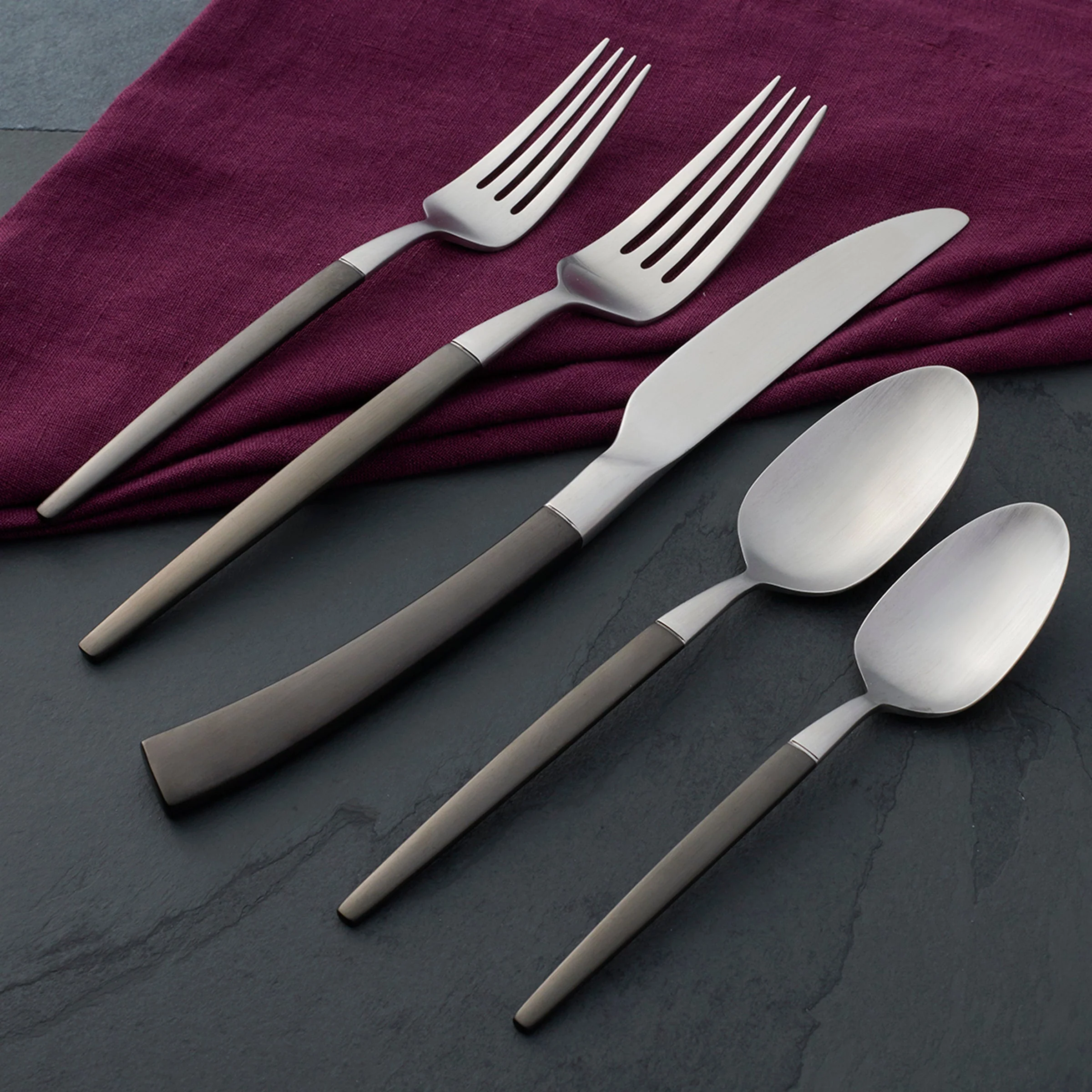 Adjacent Midnight 20-Piece Flatware Set - Image 3