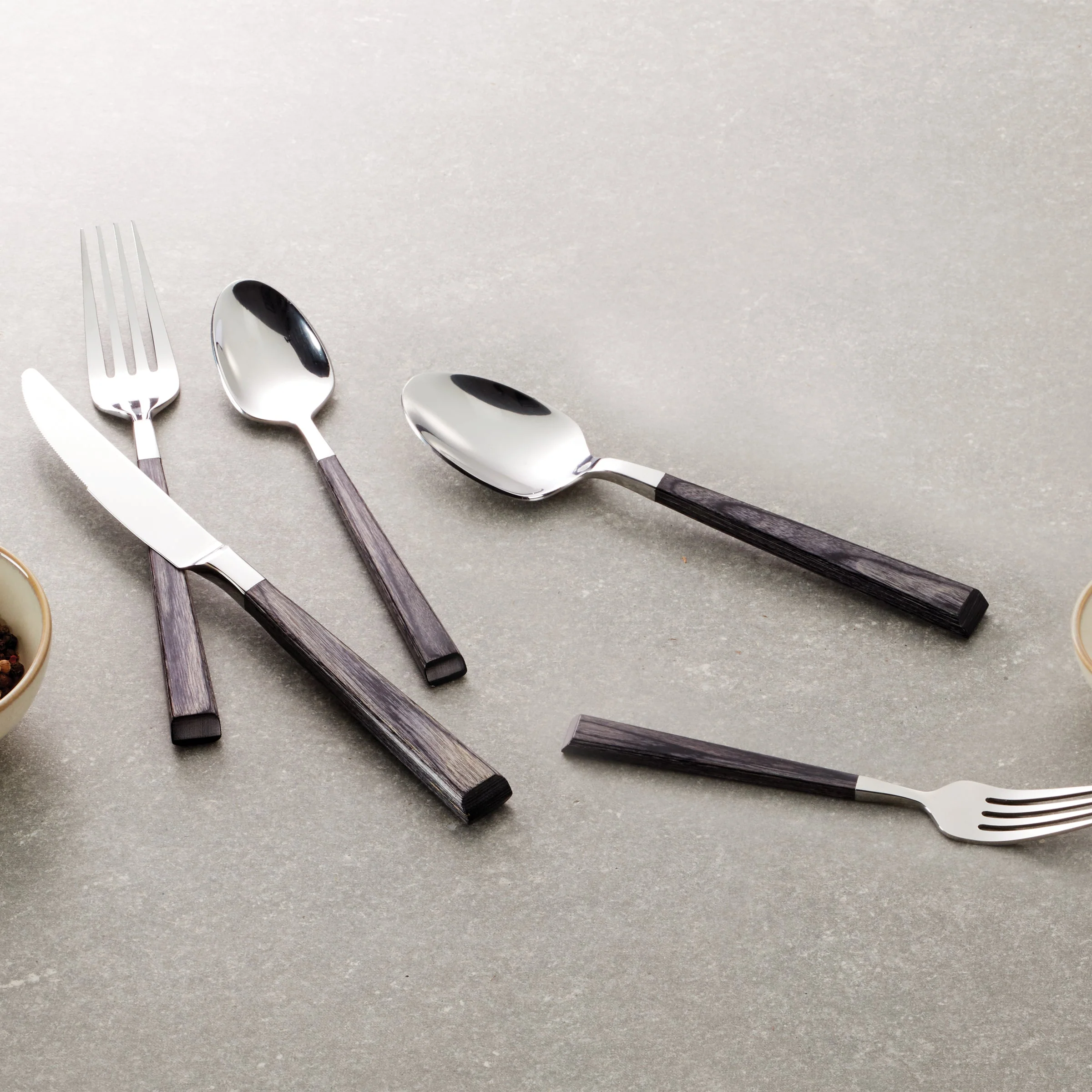 Coronado Charcoal 5-Piece Place Setting - Image 3