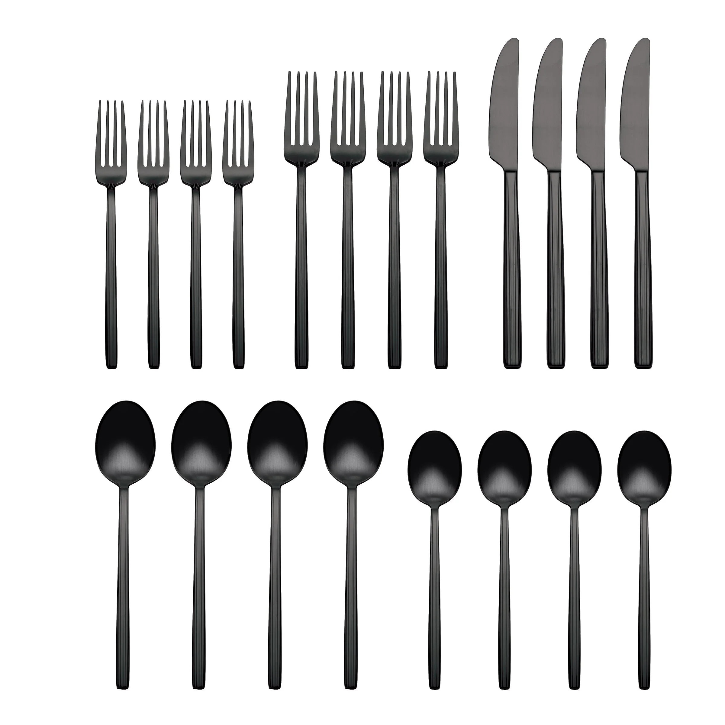 Dean Black Satin 20-Piece Flatware Set - Image 2
