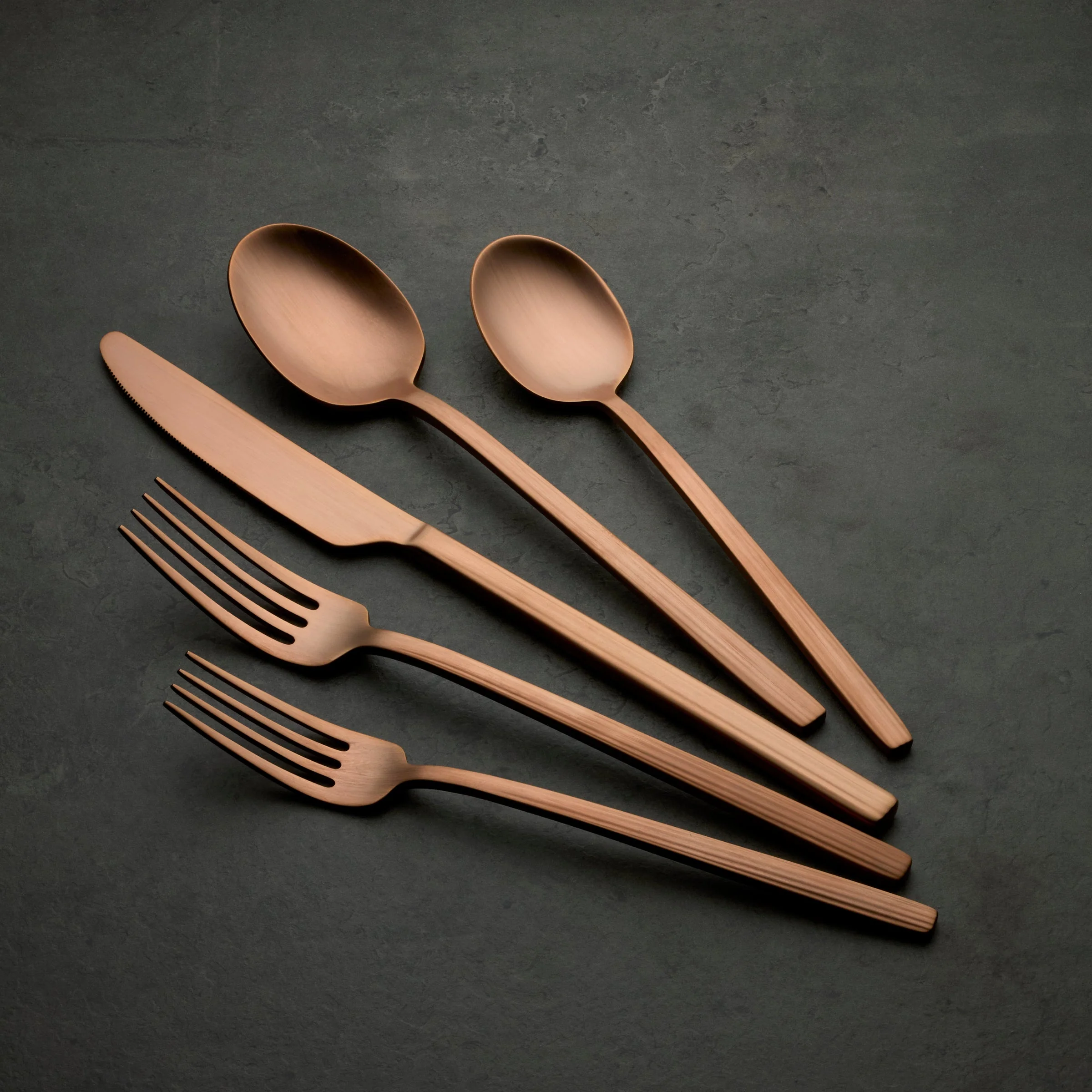 Dean Rose Gold Satin 20-Piece Flatware Set - Image 5